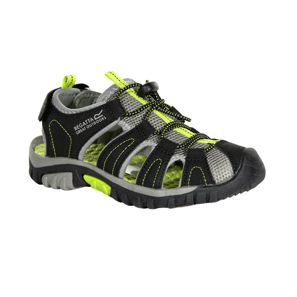 Regatta Black/Green Childrens/Kids Westshore Sandals - /Lime - 2 Uk - /Lime - 90% Polyurethane/10% Polyester