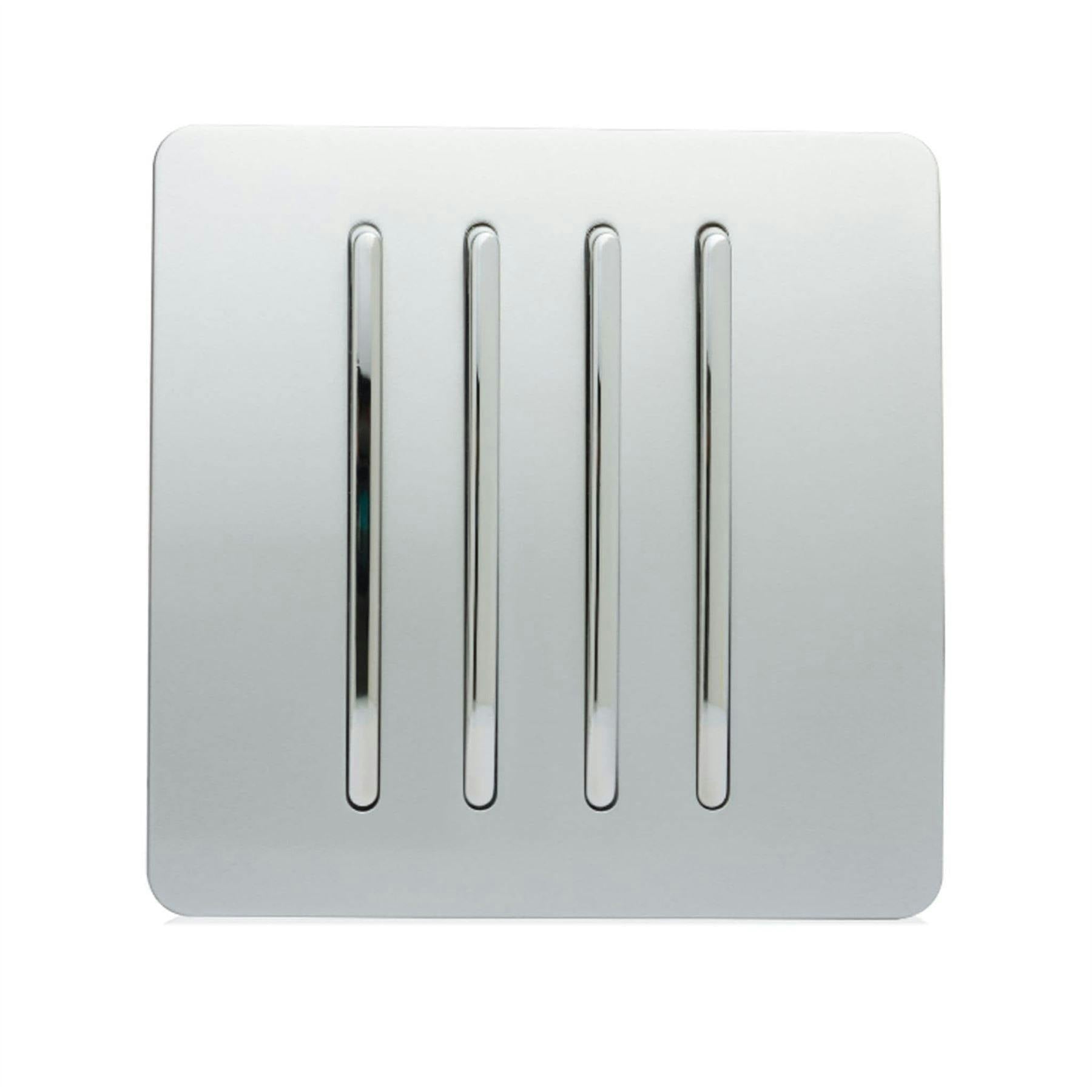 Trendi 4 Gang 2 Way Artistic Modern 10 Amp Rocker Light Switch Silver ART-SS8SI - Image 5