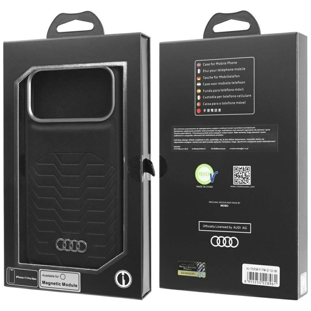 Audi Black Gt Synthetic Leather Hardcase With Magsafe For Iphone 17 Pro Max 6.9" - Au-Tpupcmip17pm-Gt/D3-Bk
