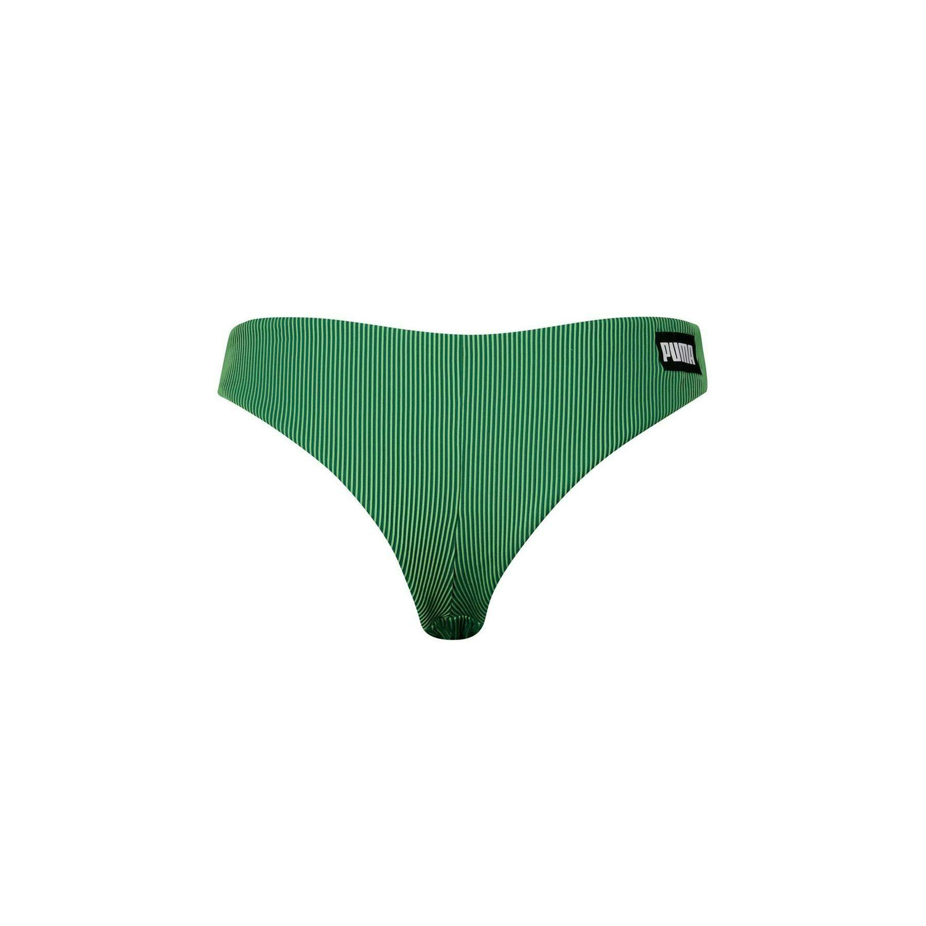 Puma Women's Green Ribbed Bikini Bottoms - 12 Uk - 100% Mixed