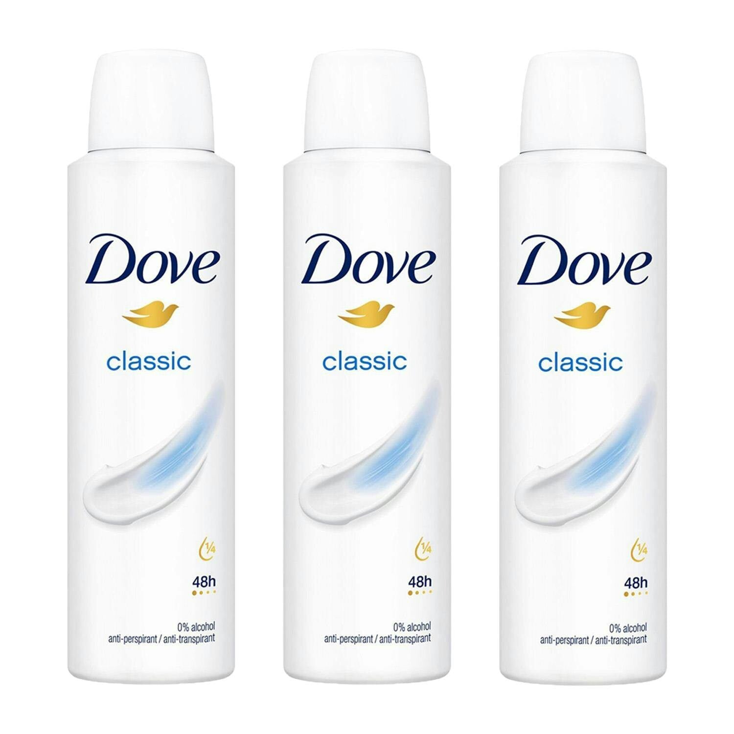 Dove Anti-Perspirant Deodorant Classic 3x150ml, 48H Sweat Protection for Women - Image 10