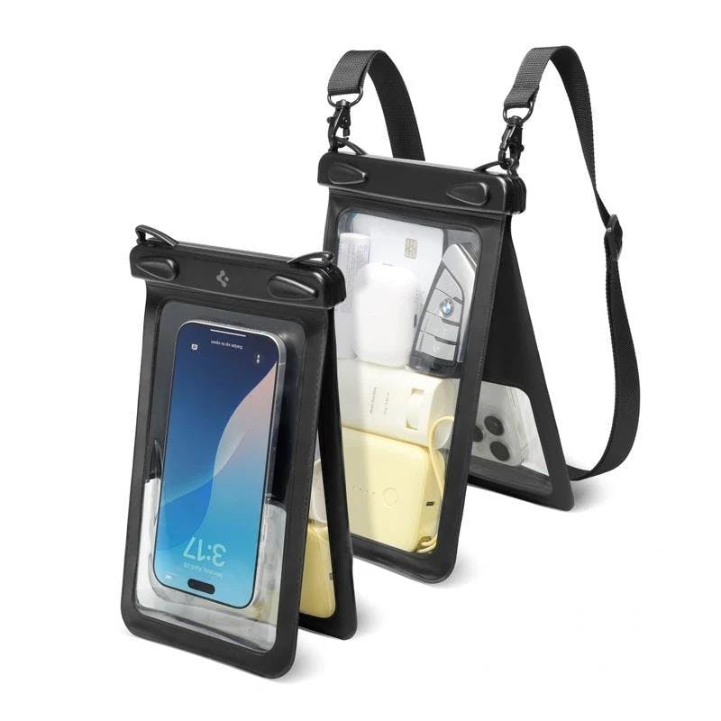 Spigen Black Aqua Shield A603 Dual Compartment Universal Waterproof Pouch - Acs09745