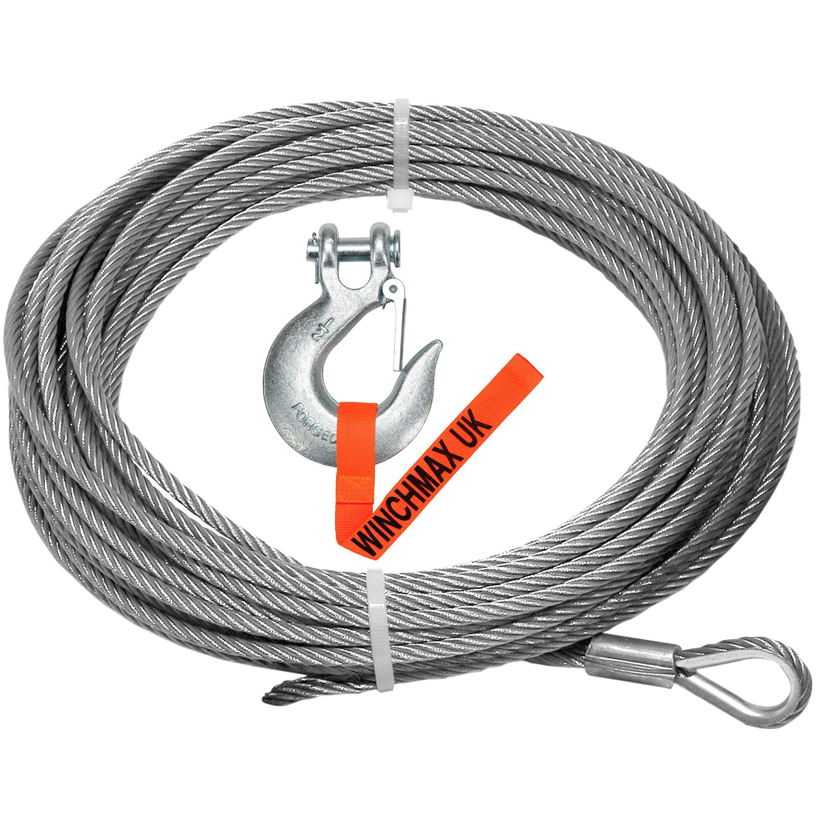 Winchmax Wire Rope 15M X 9.5Mm, Hole Fix. 3/8 Inch Clevis Hook. For Winches Up To 13,500Lb - Image 2