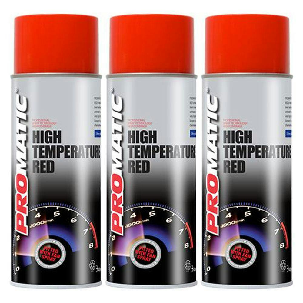 Promatic Red High Temperature Spray Aerosol Paint Multi Purpose HTR400 400ml X2 - Image 11