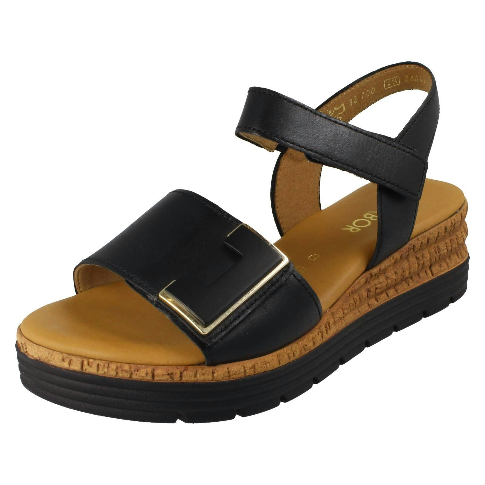 Gabor Women's Black Wedge Sandal 82.700 - Uk 5.5