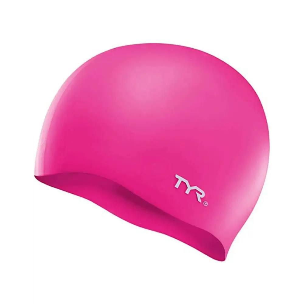 Tyr Pink Wrinkle Free Silicone Swim Cap - Fluo
