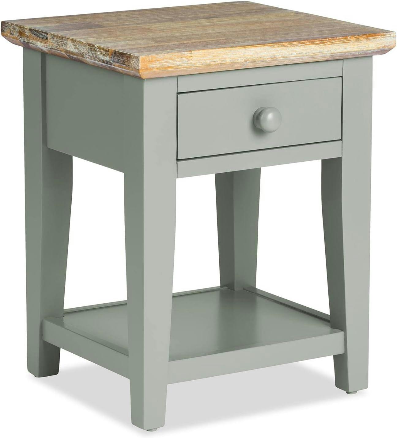 Statement Furniture Green Florence 1 Drawer Lamp Side Table, Assembled Sofa Table - Sage