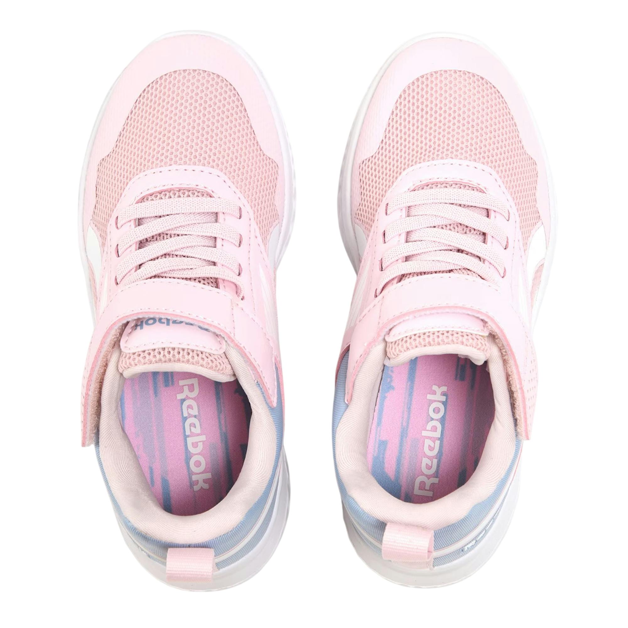 Reebok Pink/Blue/White Kids Rush Runner 5 Trainers - 2 Uk - 100% Mixed