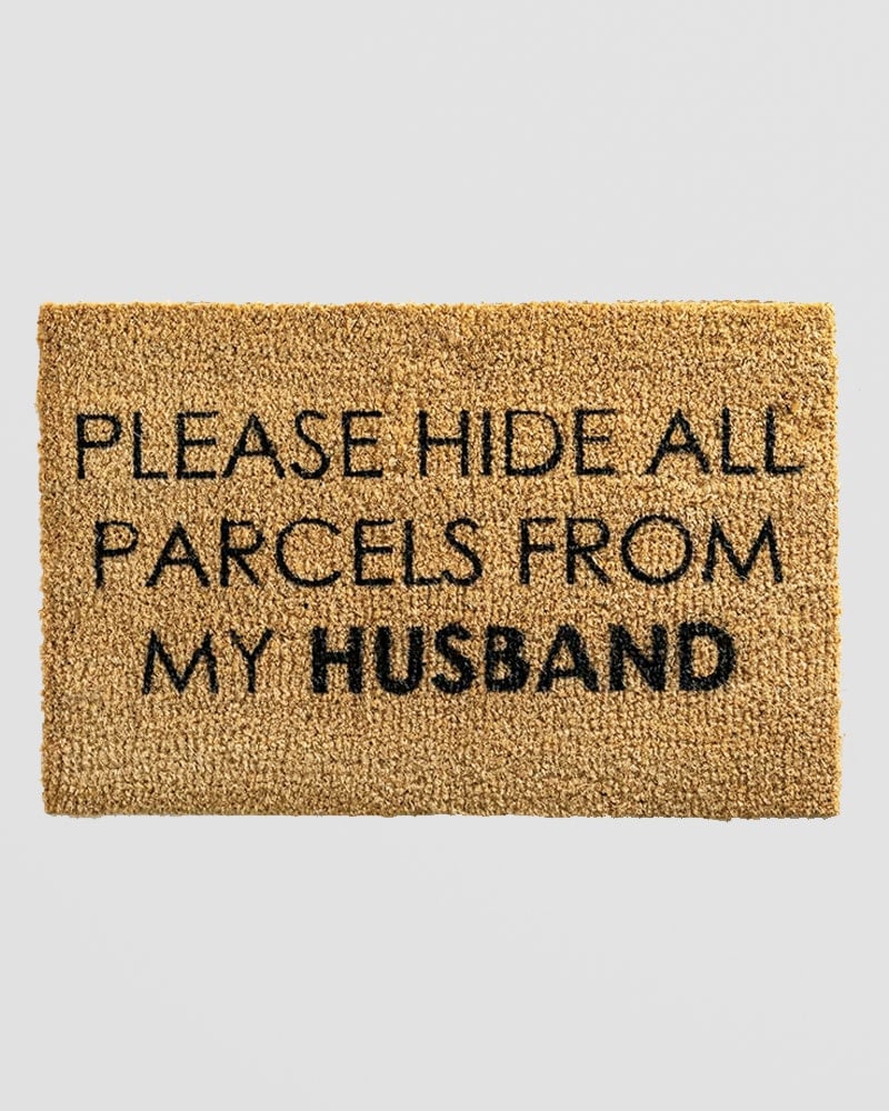 Artsy Doormats Light Please Hide All Parcels From My Husband Doormat