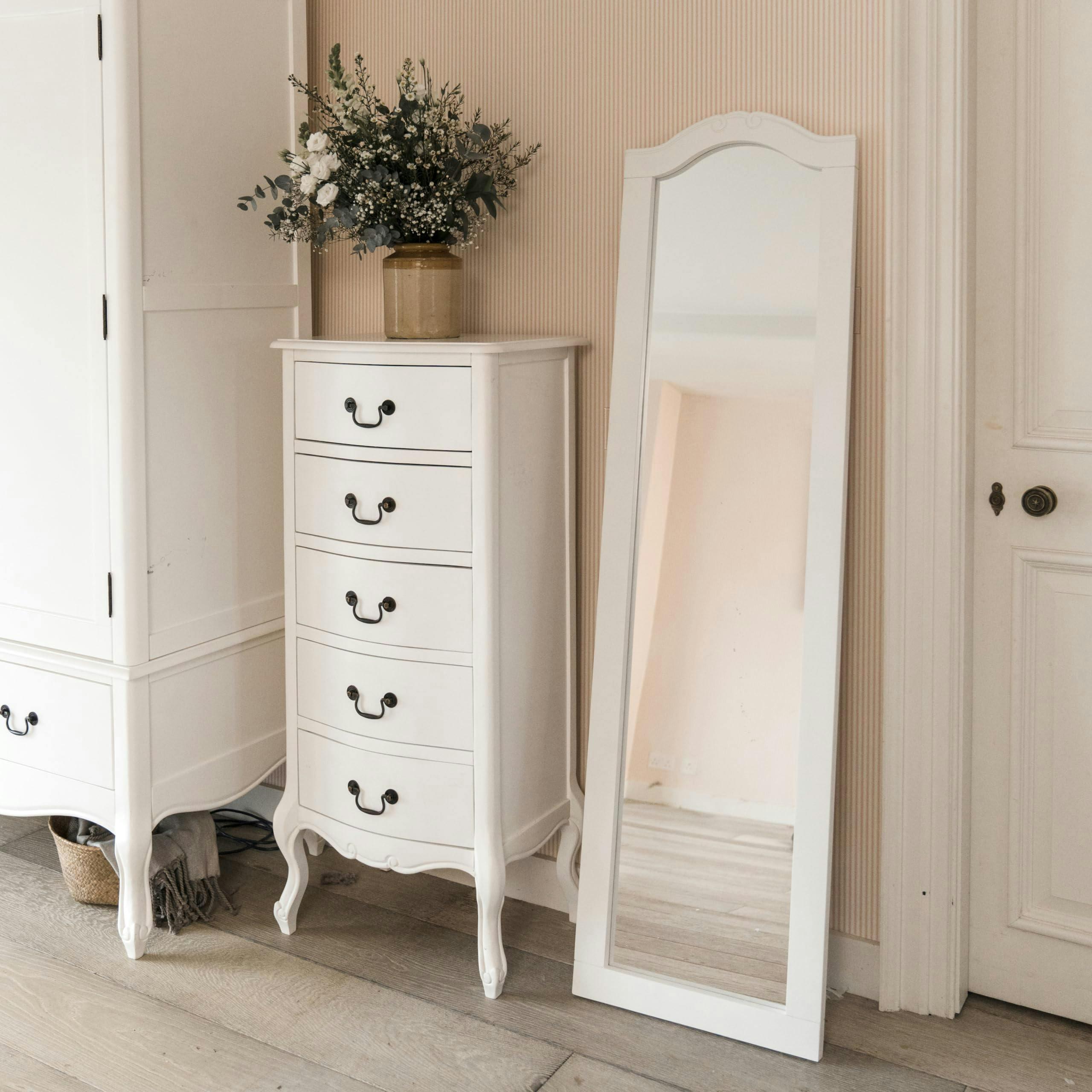 Statement Furniture White Juliette Large Full Length Leaner Mirror 45X165cm