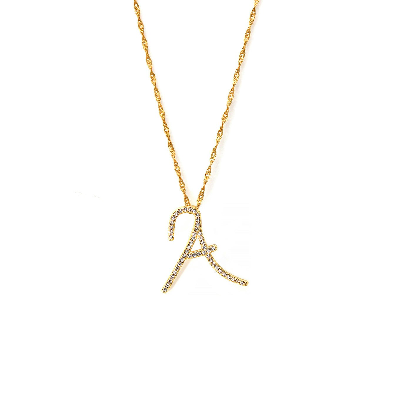Say It With Luxe Cubic Zirconia Initial Necklace, D, Men - Image 2