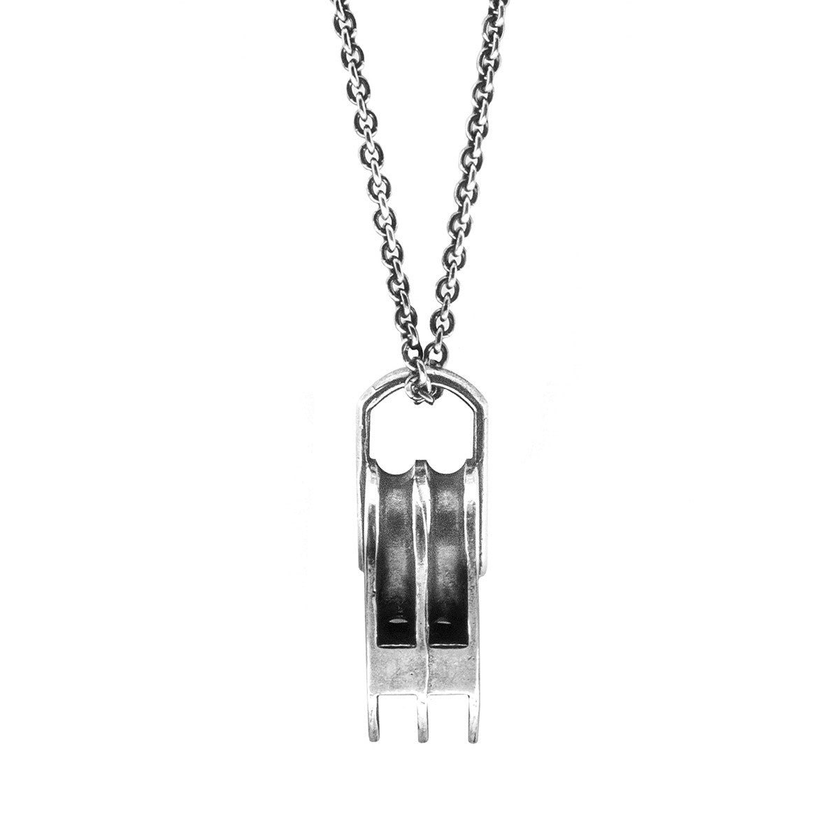 Anchor & Crew Silver Tyne Pulley Necklace Pendant - L - 55Cm