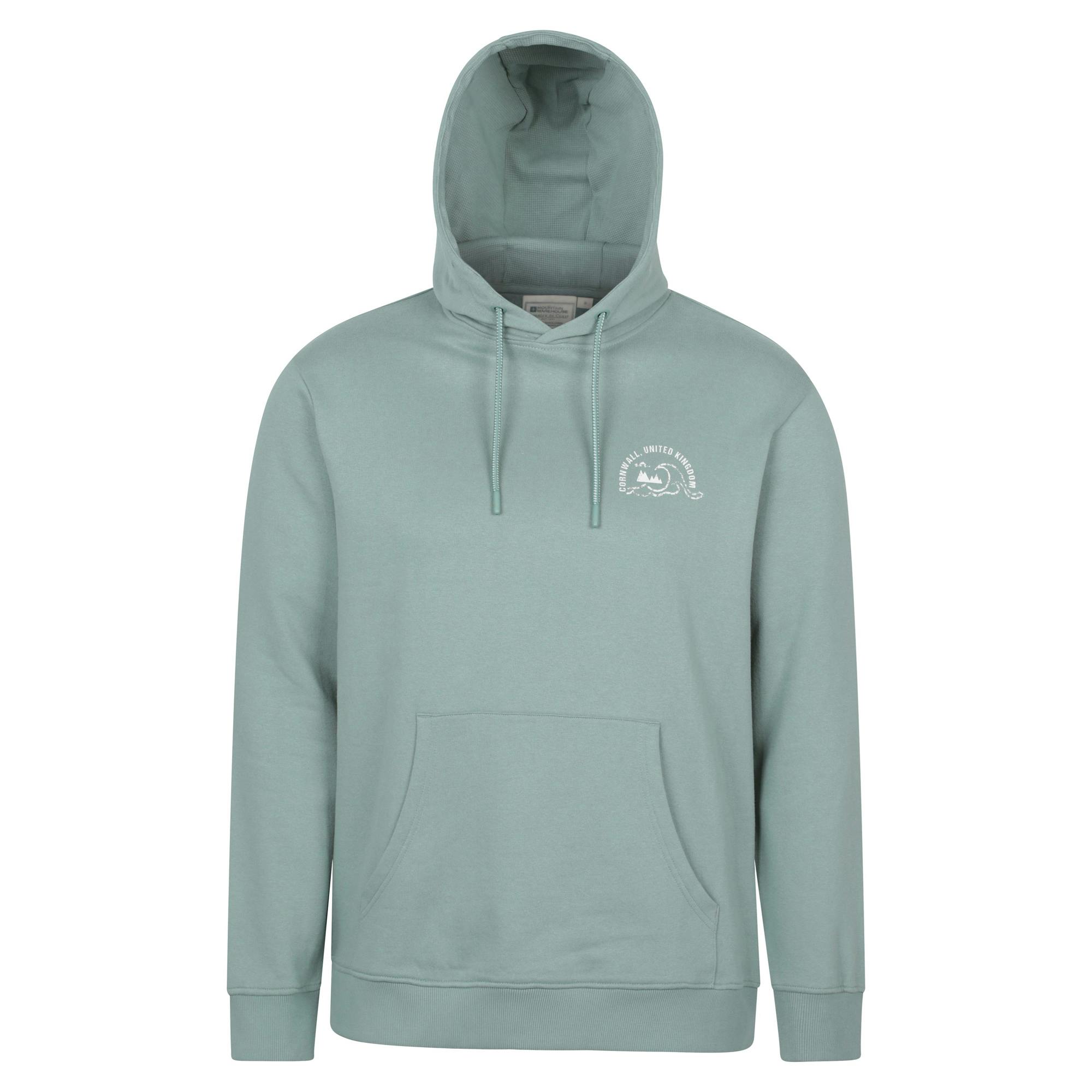 Mountain Warehouse Men's Light Regional Cornwall Graphic Hoodie - Khaki - Khaki - L - 60% Cotton/40% Polyester