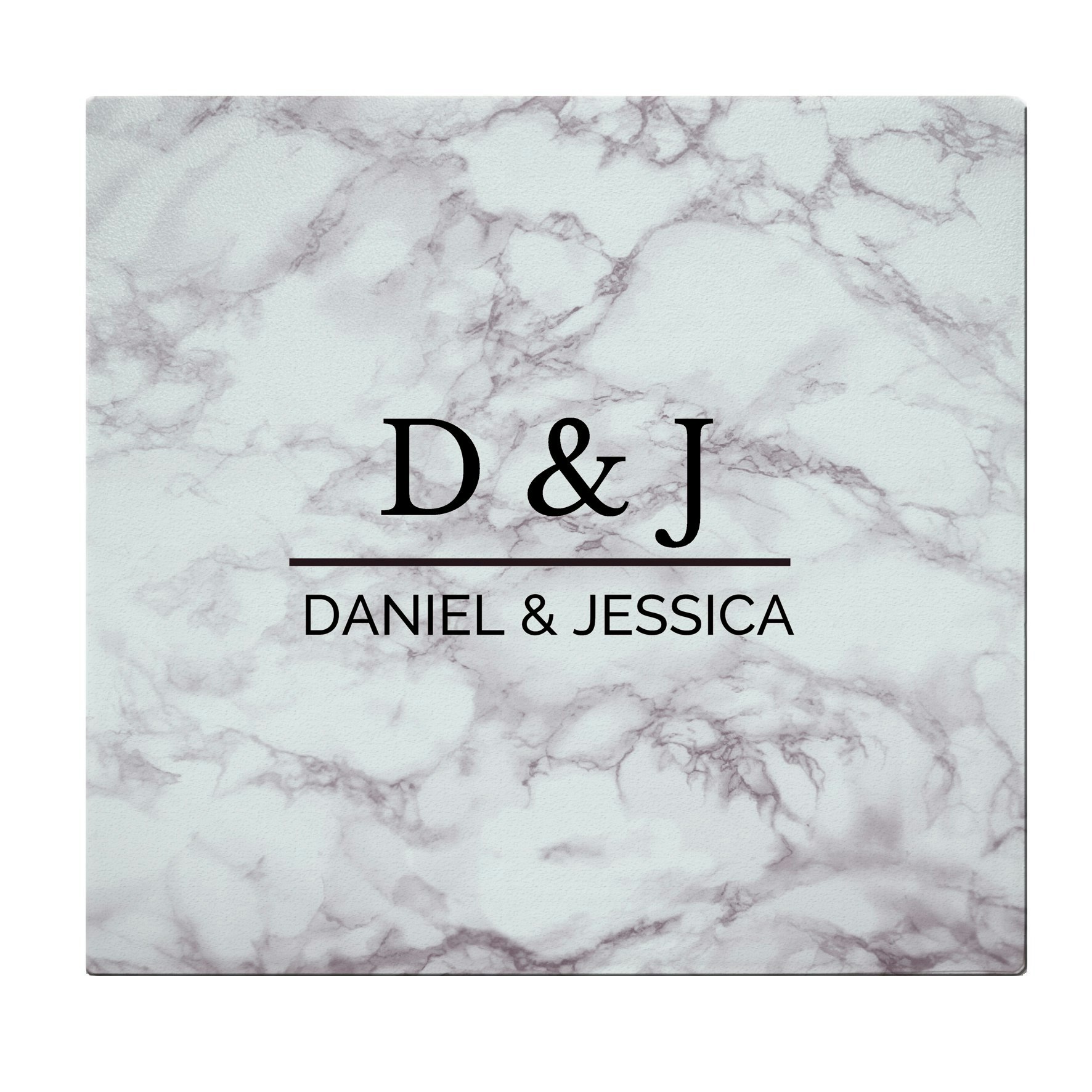 Rackhams Personalised Marble Effect Glass Chopping Board/Worktop Saver