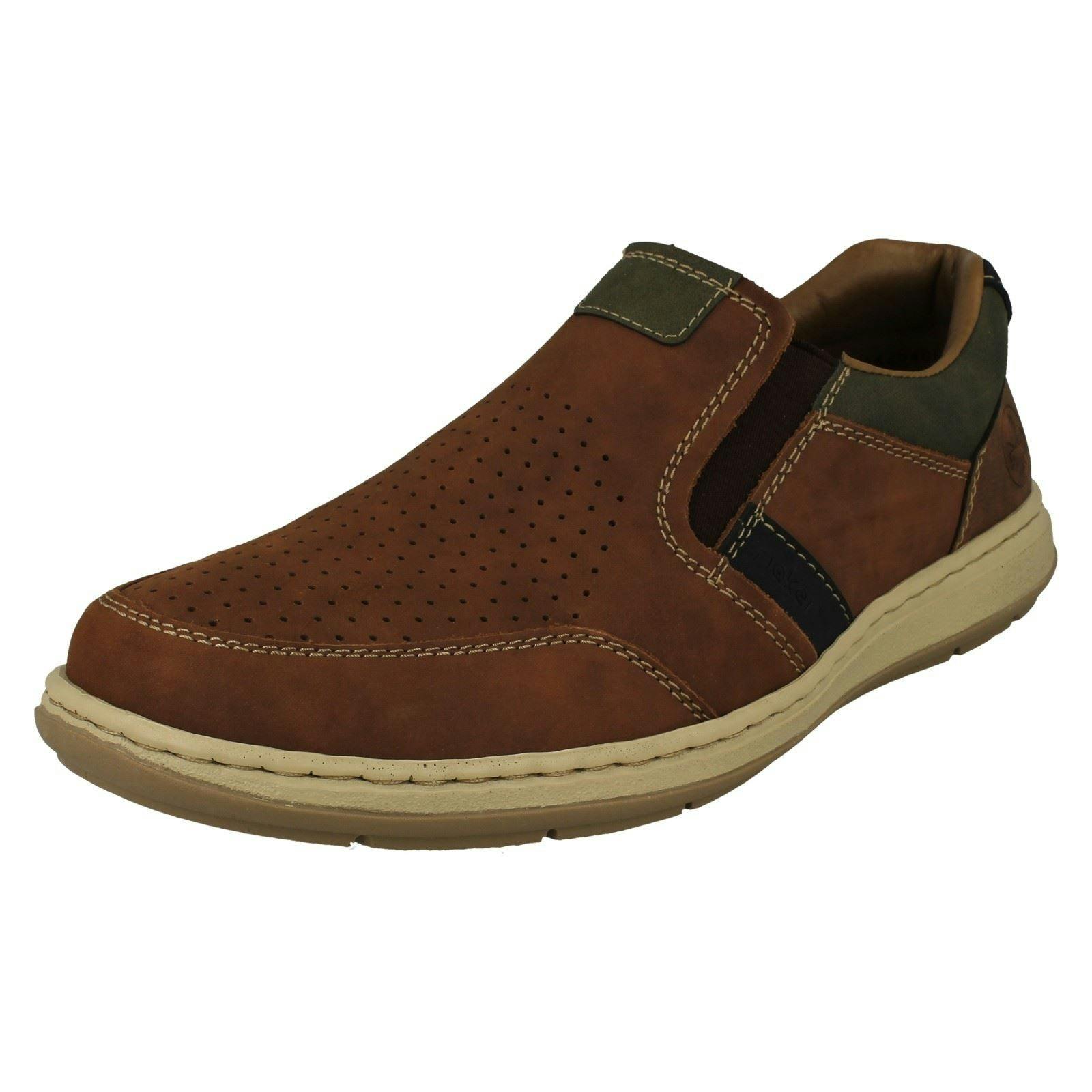 Rieker Men's Brown Wide Fitting Loafer Shoes 17371 - Uk 10.5