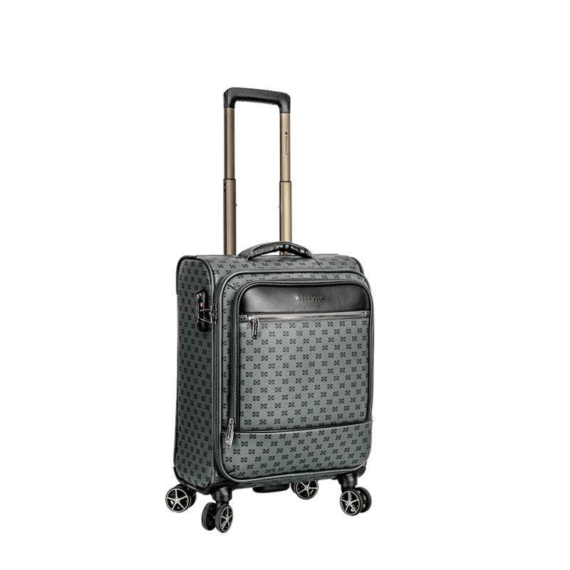 Snowball Brown/Grey Lightweight Cabin Suitcase Luggage Travel Bag - Cabin