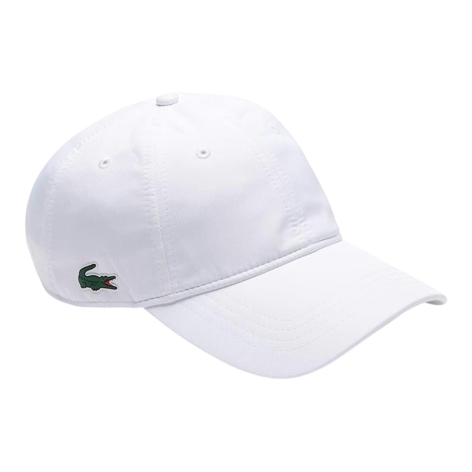 Lacoste White Logo Taffeta Adjustable Baseball Cap - One Size - 100% Cotton