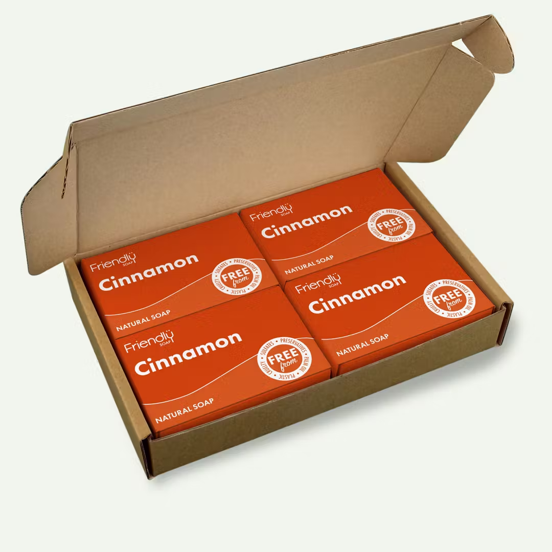 Friendly Soap - Cinnamon Natural Soap - 4 X 95G - 95G - Natural Handmade Soap - 4