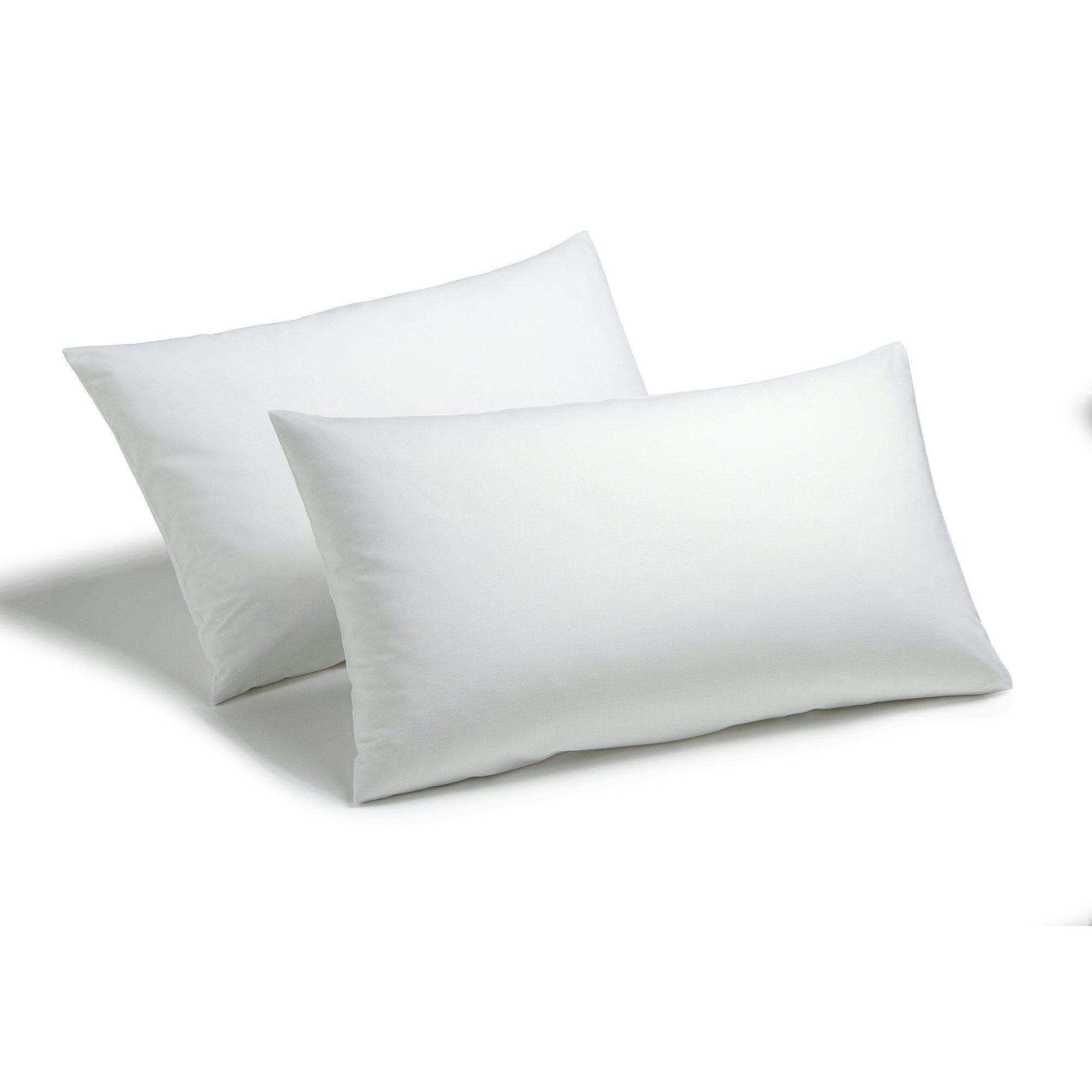 Rackhams White Hollowfibre Pillow Pair With Polycotton Cover Thick Bounce Back Pillows