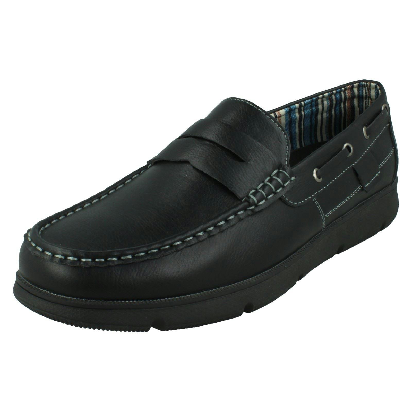 Thomas Blunt Men's Black Slip On Loafer Deck Style Shoes A1130 - Uk 9