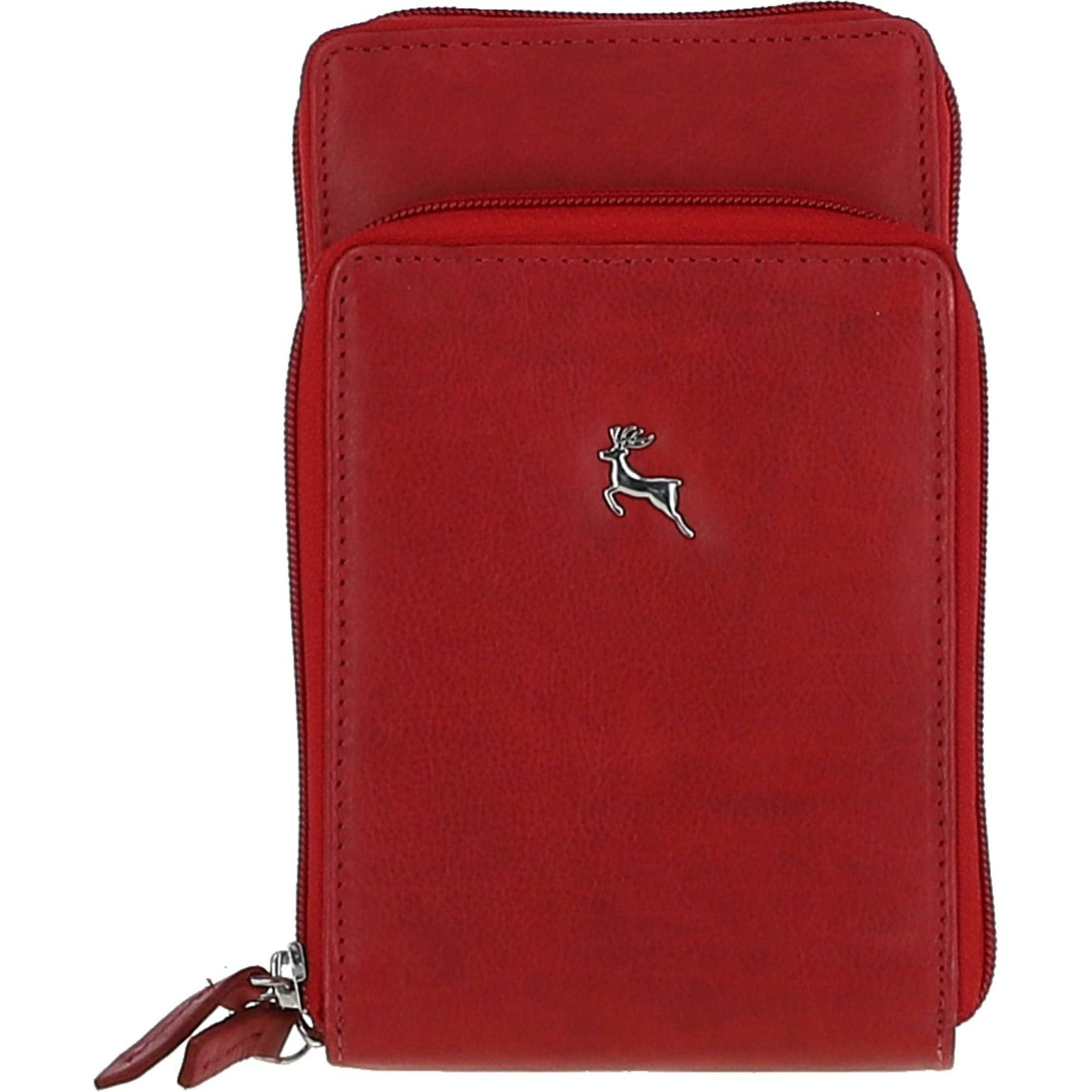 Ashwood Red 'Aphrodite' Real Leather Crossbody Smart Phone Bag: Ph-2 - One Size - Leather