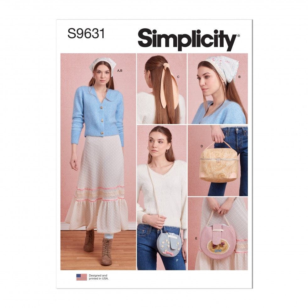 Simplicity Women's Sewing Pattern 9631, Petticoats, Headwear, Bags For A (Xs-S-M-L-Xl) - Intermediate - A (Xs-S-M-L-Xl)