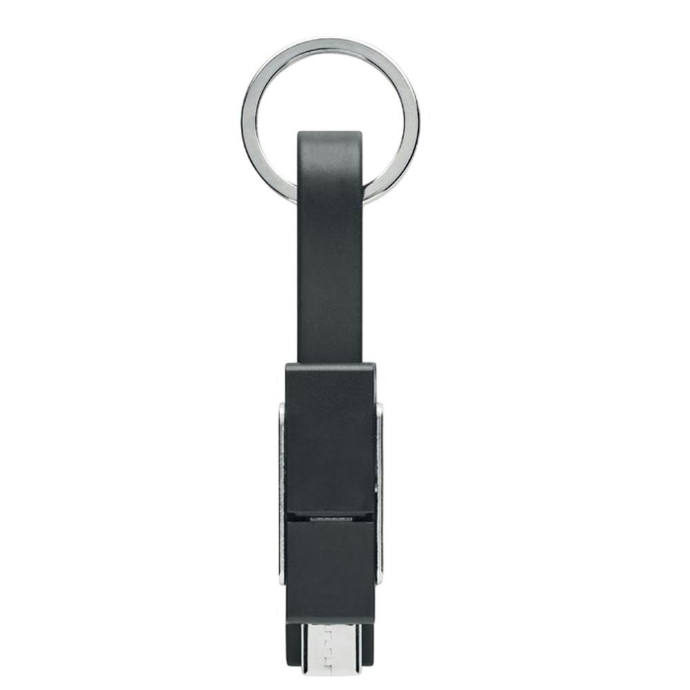 Midocean Black Key C 4 In 1 Keyring Charging Cable - One Size