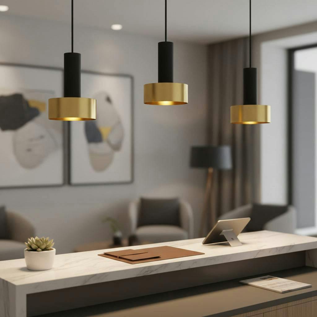 Rackhams Black/Gold/Light 5 Watt & Pendant Fixture