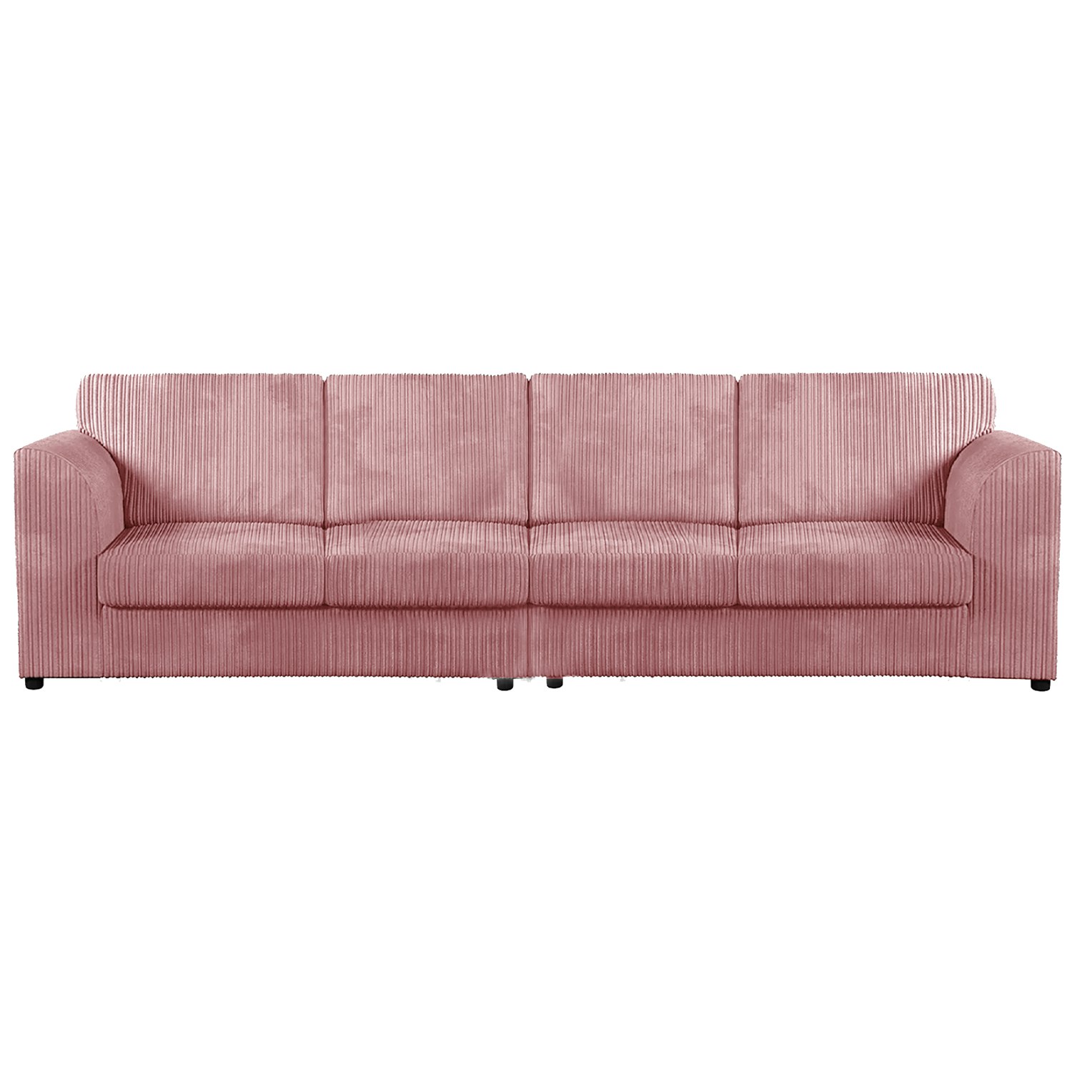 Rackhams Pink Luxor Cord Long Fabric 4 Seater - Full Back