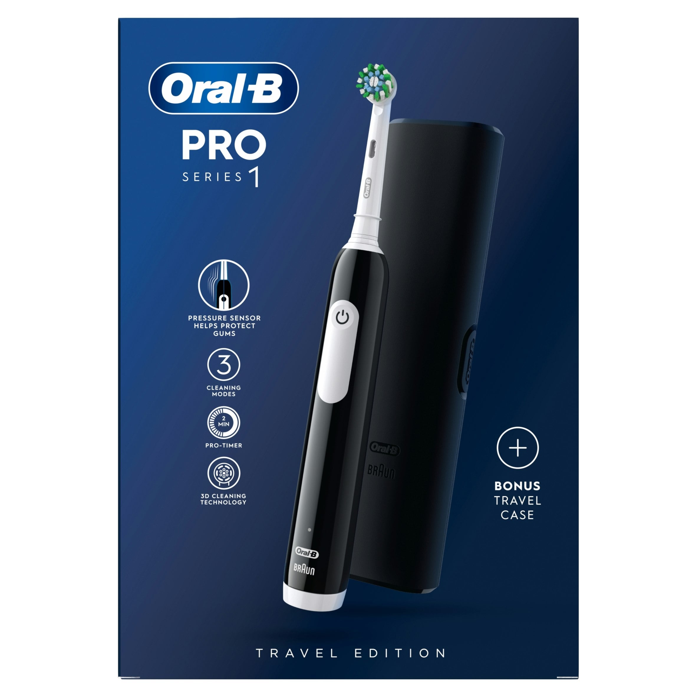 Oral-B Black Pro Series 1 Electric Toothbrush, Designed By Braun