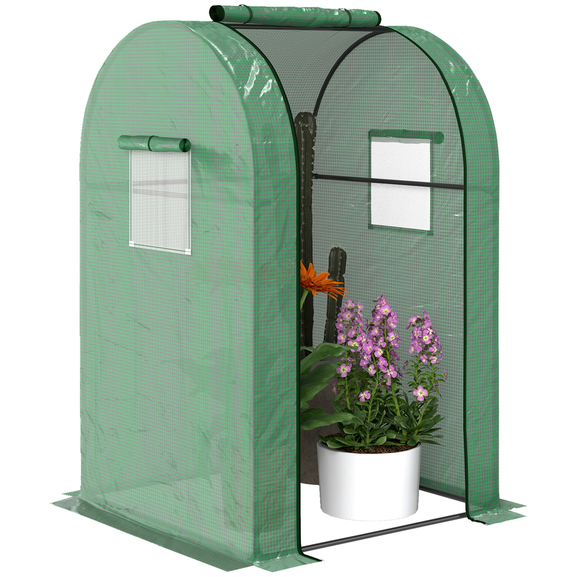 Outsunny Green Tomato House With 2 Roll-Up Doors, 185 X 94 X 150Cm, - Size 94