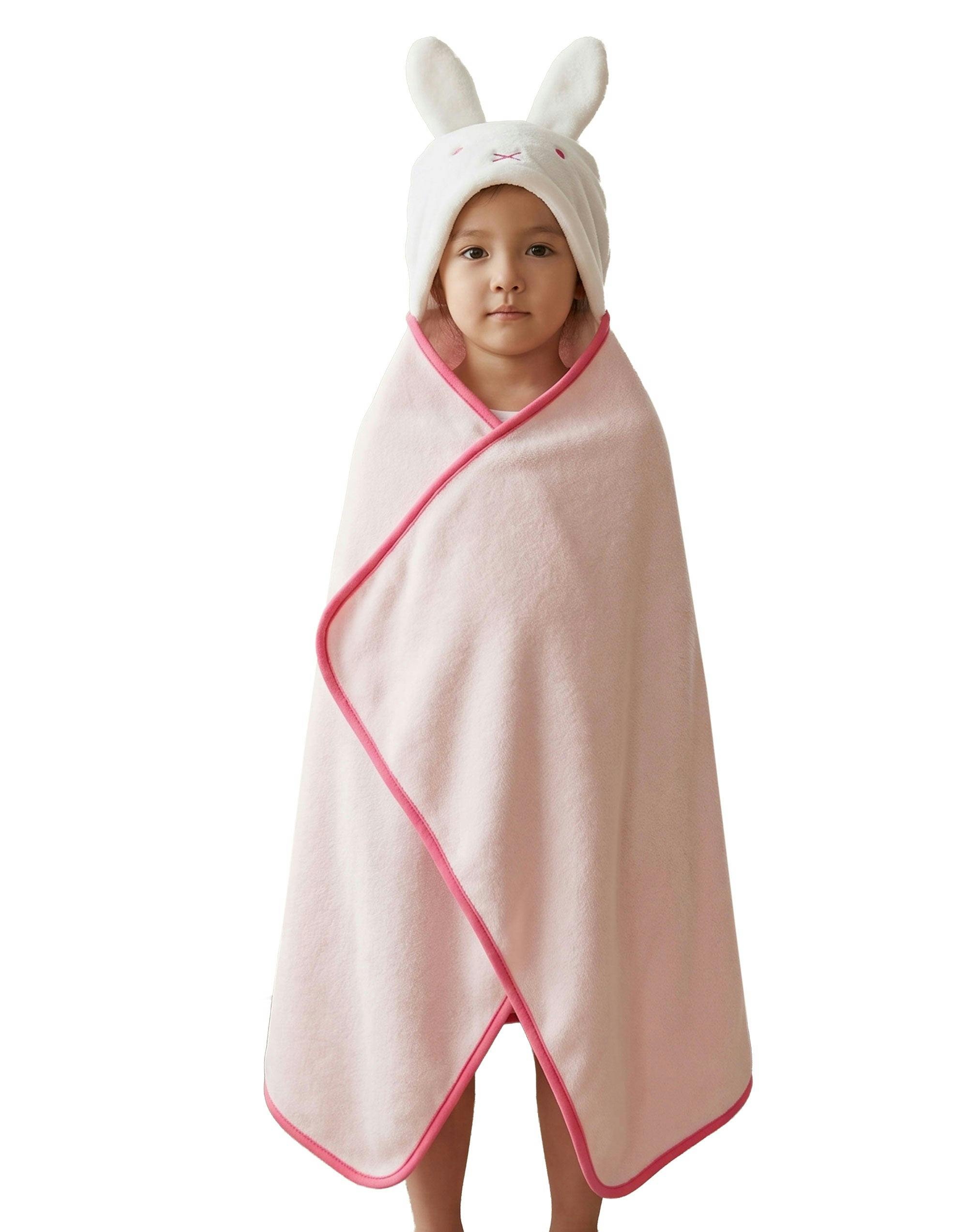 Vanilla Underground Girls Pink Miffy Character Hooded Blanket (One Size)