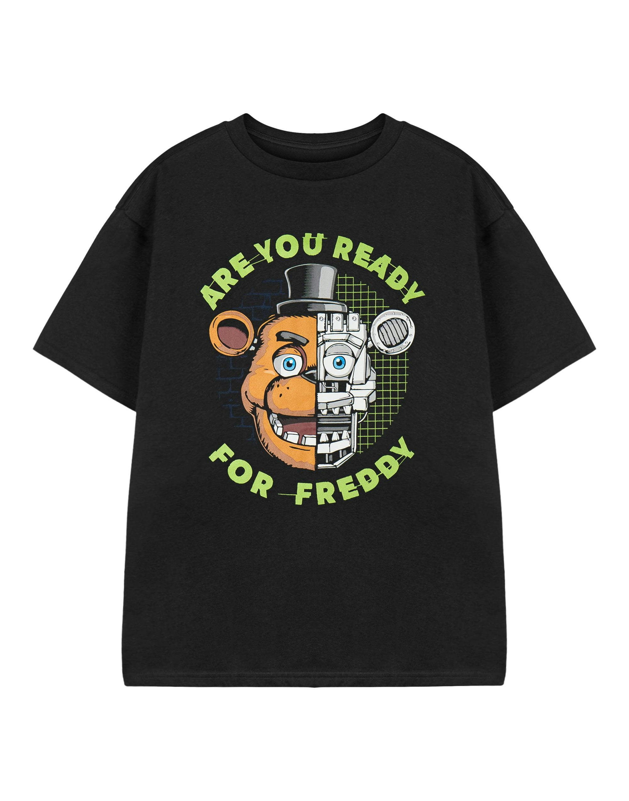 Vanilla Underground Boys Black Five Nights At Freddy's Are You Ready For Freddy Short Sleeved T-Shirt - 9-10 Years