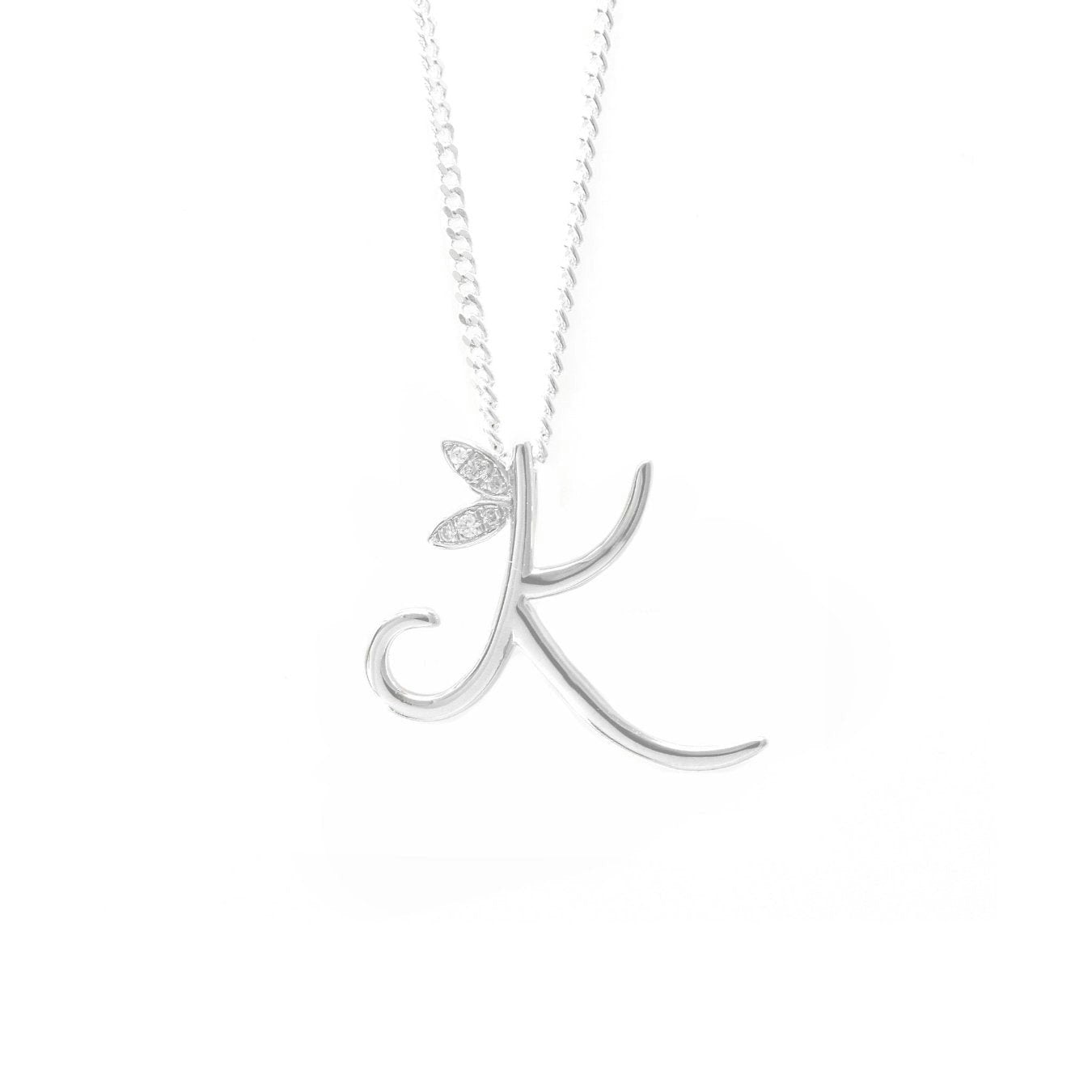 Say It With Winged Initial Necklace, K, Men - Image 2