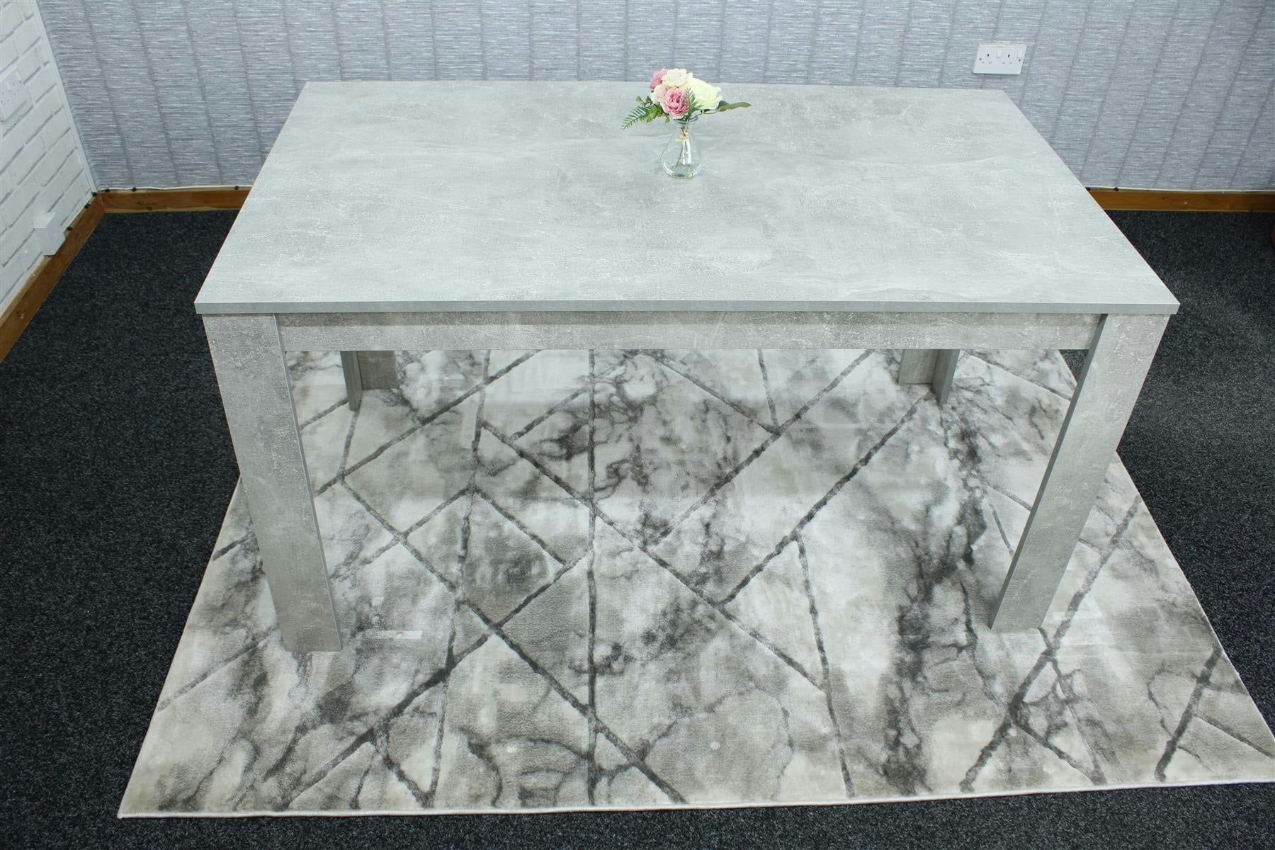 Kosy Koala Grey Dining Table Wood Kitchen Place For 6 Seats Kitchen Dining Room Furniture - Image 12