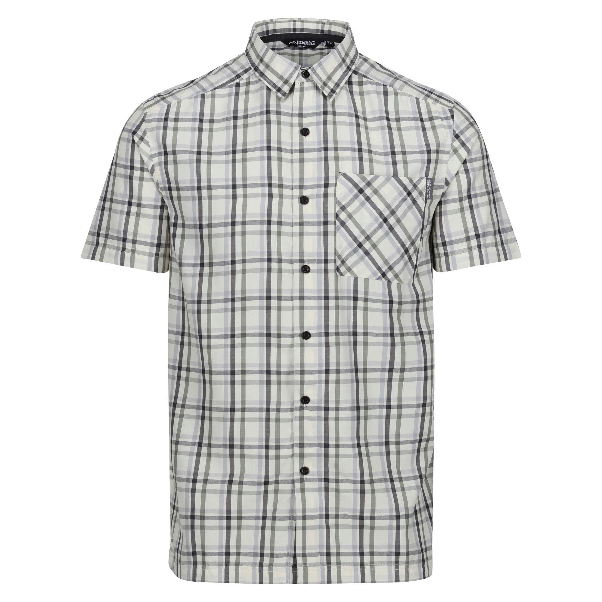 Regatta Men's Green Mindano Viii Patterned Short-Sleeved Shirt - Agave /Ash - S - Agave /Ash - 90% Polyester/10% Viscose