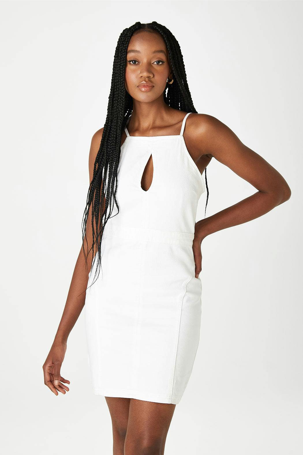 Urban Bliss Women's White Teardrop Bodycon Dress In Size 14 - Image 2