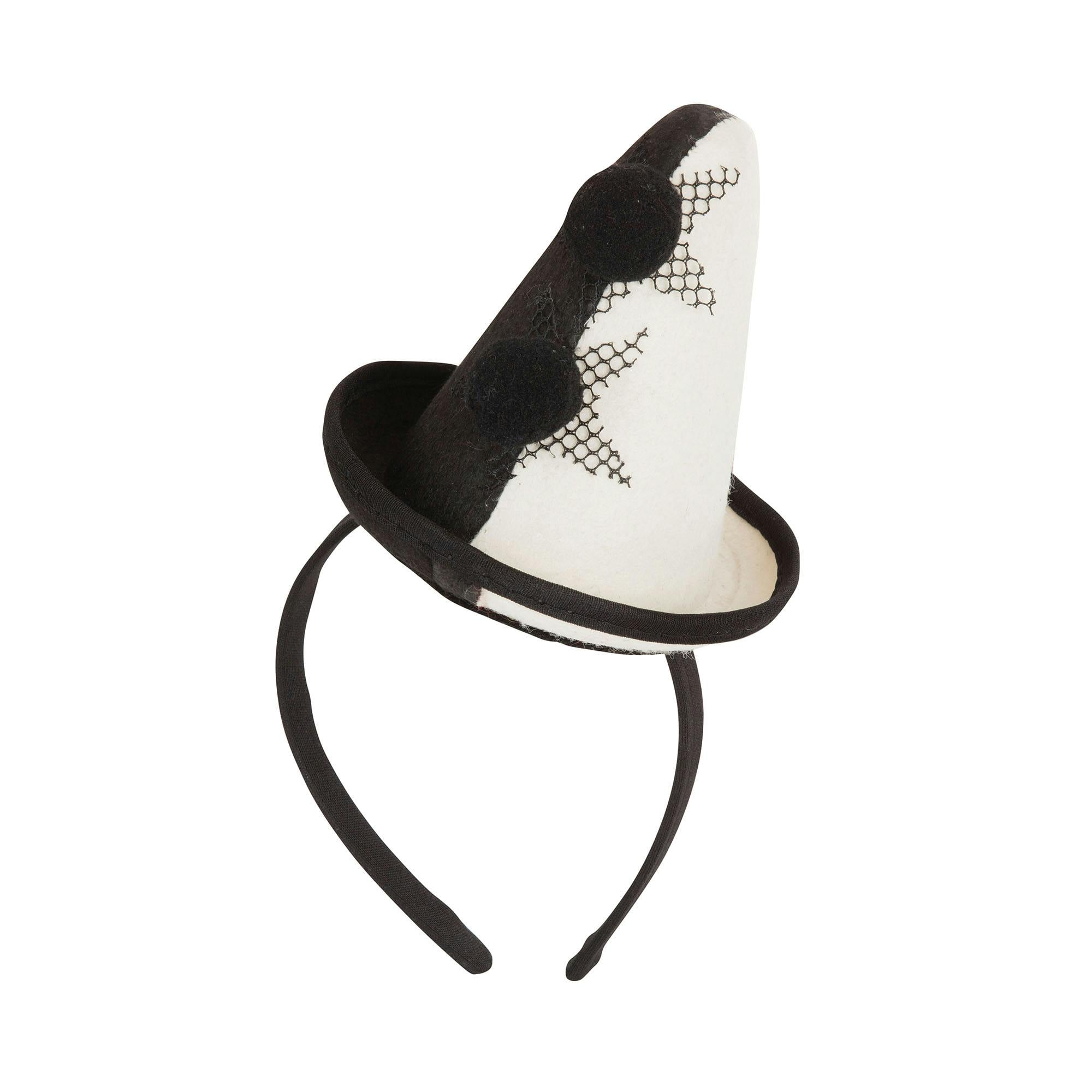 Bristol Novelty Unisex Black/White Adults Clown Pierrot Hat On Headband - One Size