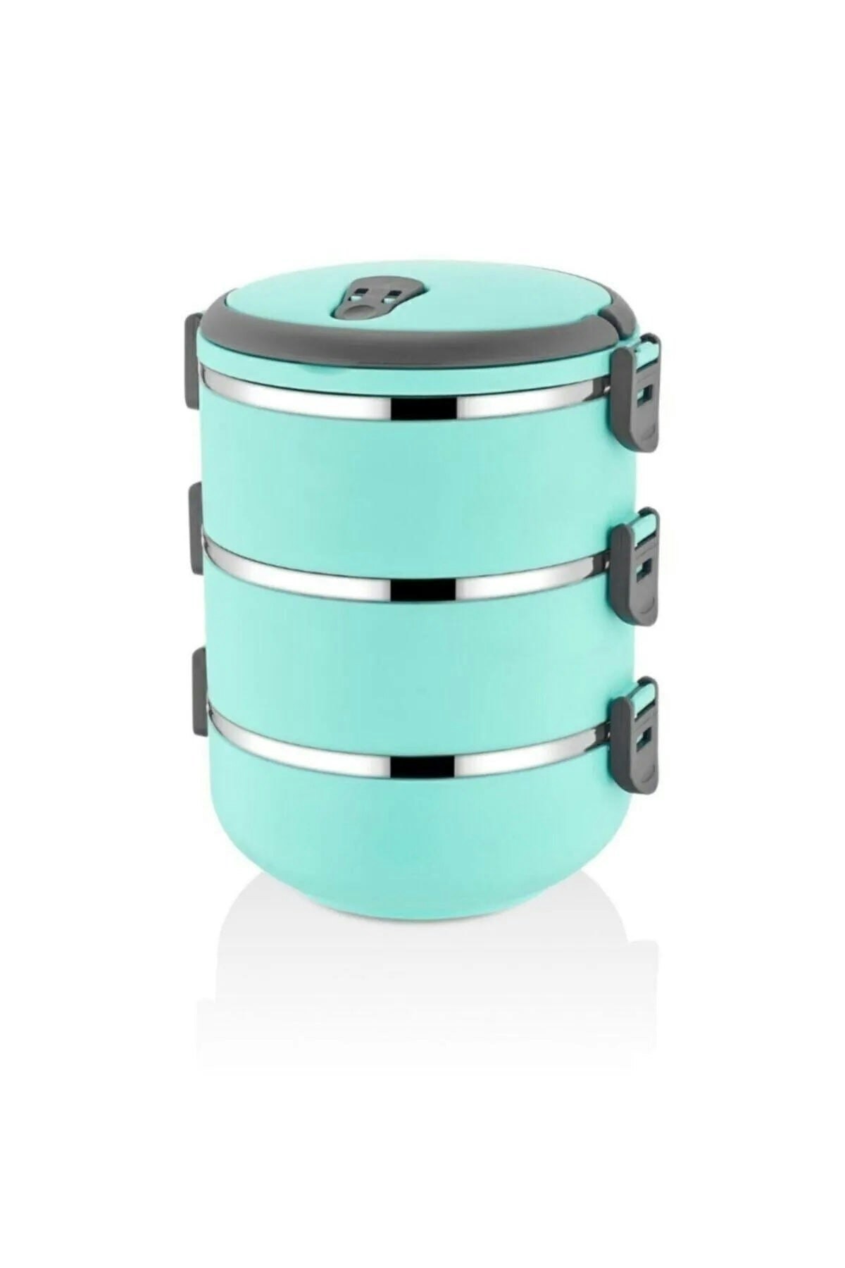 Rackhams Turquoise Freshbox 3-Layer Stainless Steel Bento Lunch Box (Turquoise)