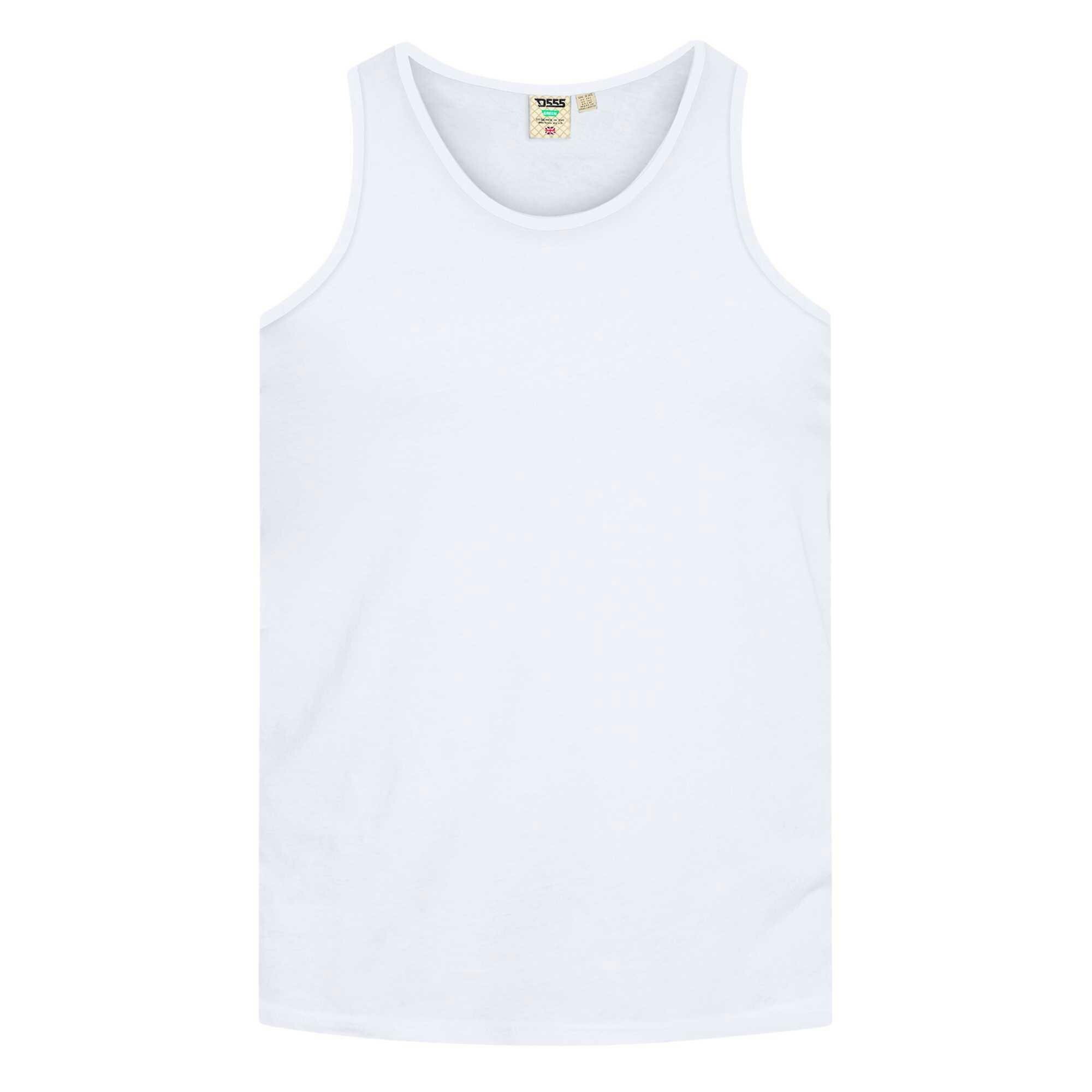Duke Men's White D555 Fabio Kingsize Tank Top - 5XL - 100% Cotton