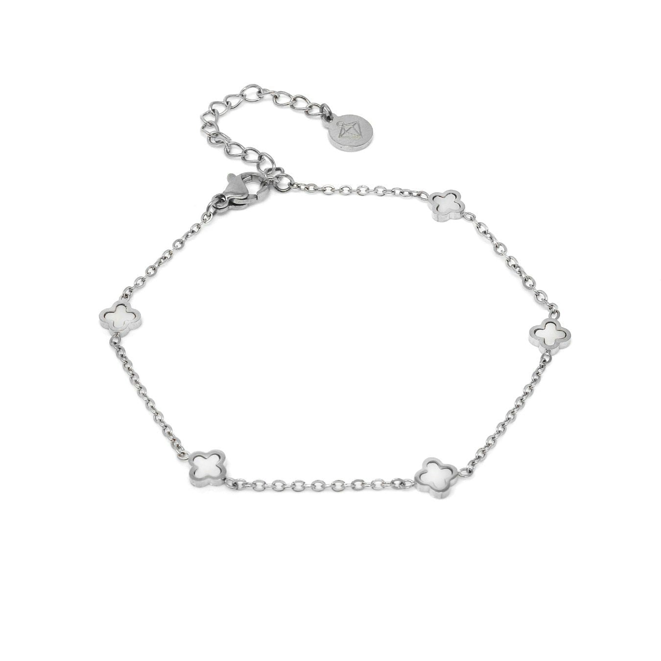 Say It With Silver Dainty Clover Chain Bracelet - Plated