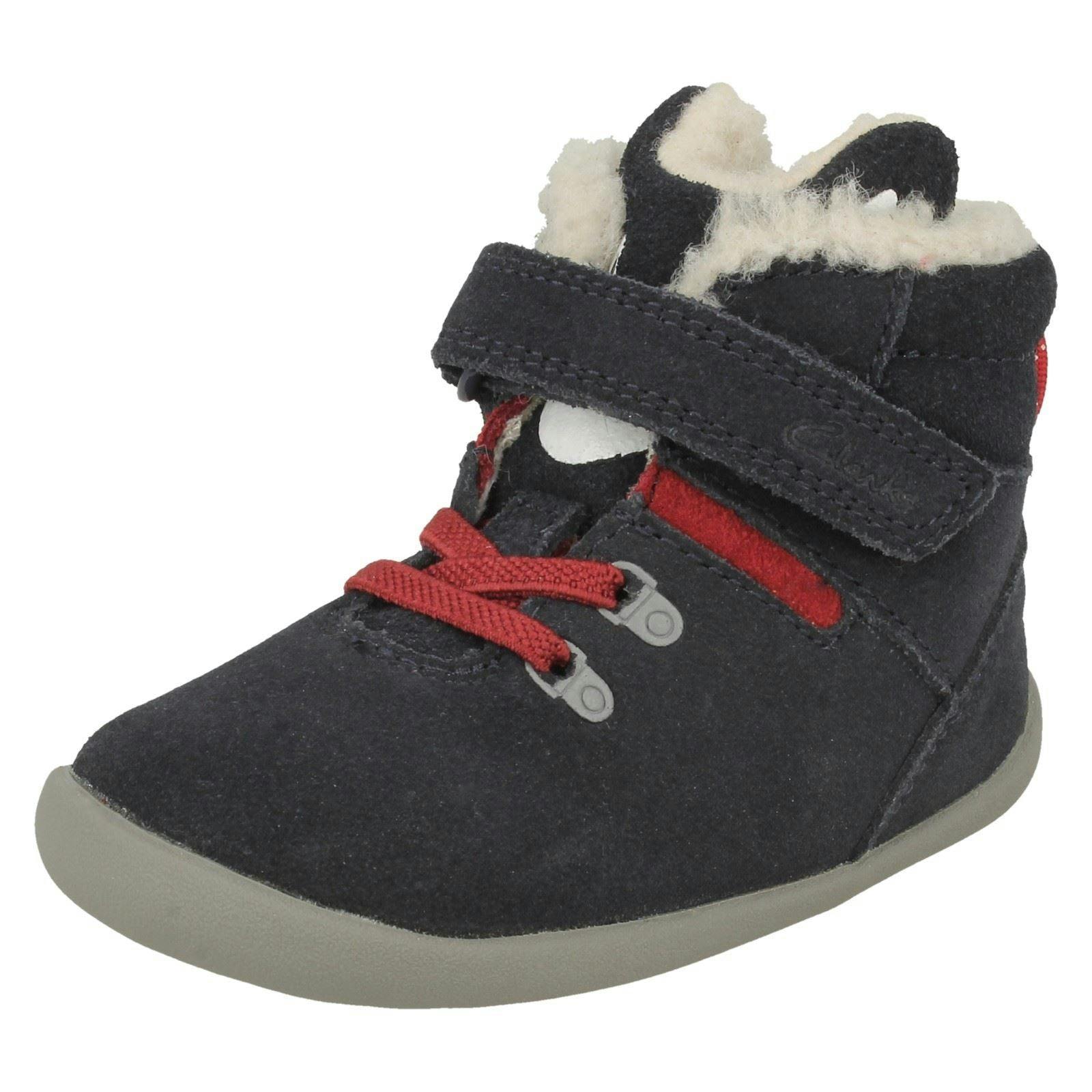 Clarks Childrens Fox Detailed Ankle Boots Roamer Snug T - Navy - Uk 3.5 Infant - G
