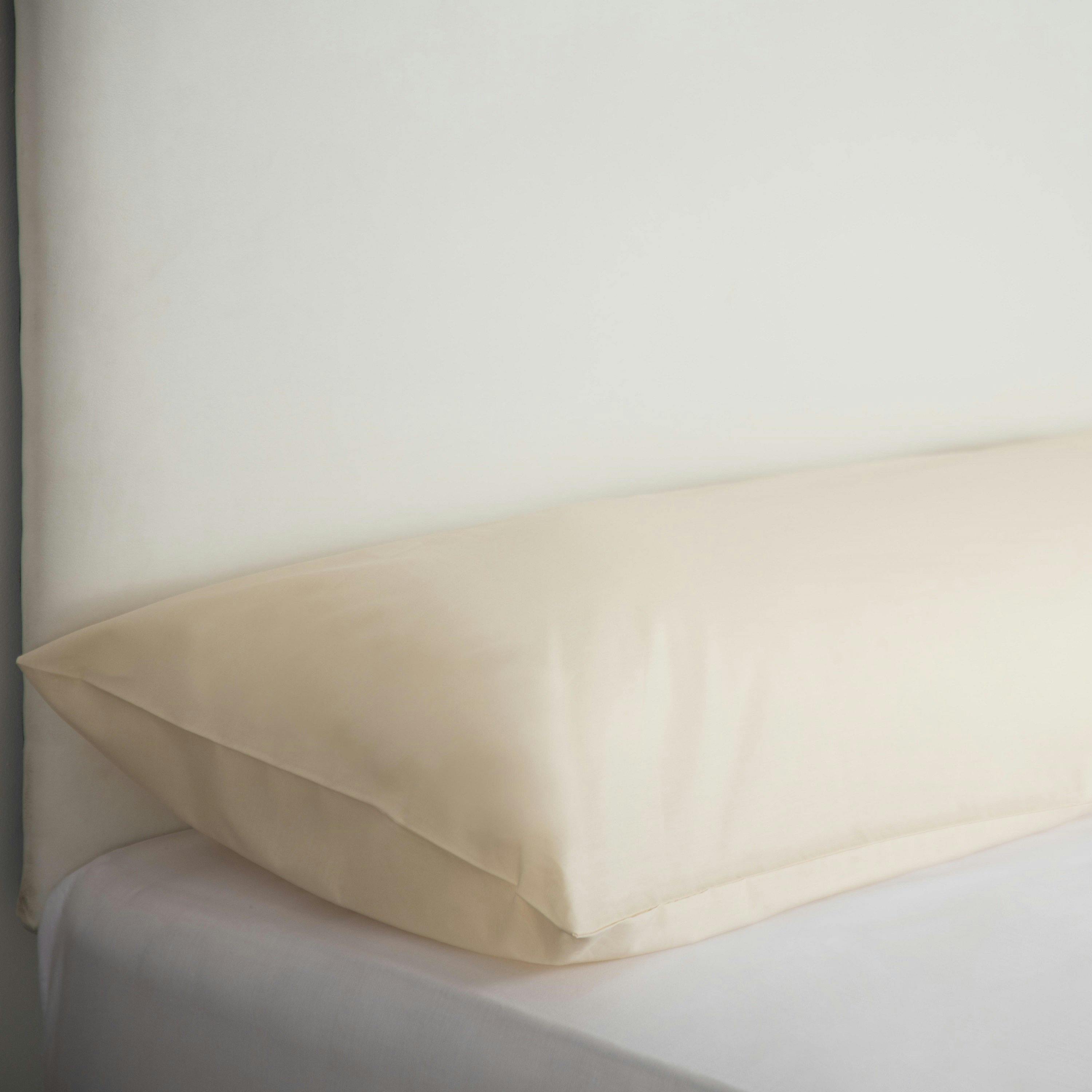 Belledorm Cream Belladorm Easycare Percale Bolster Pillowcase - Double - 50% Cotton/50% Polyester