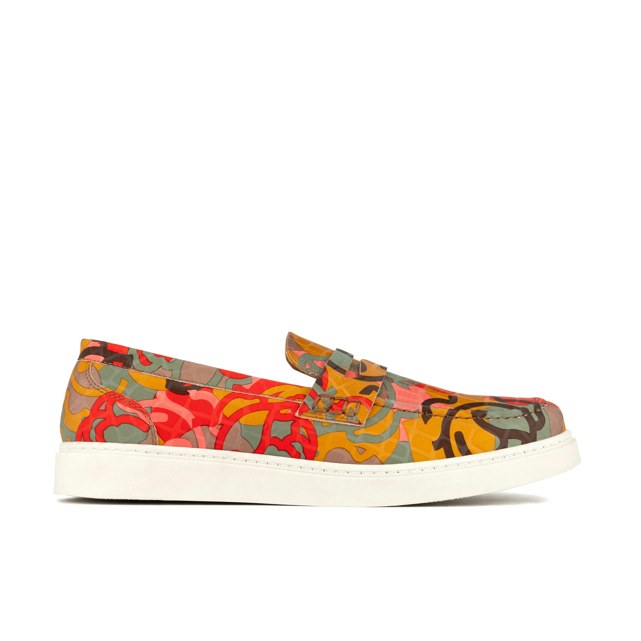 Embassy London Men's White Walter - Multi Print - Sole Summer Loafer In Eye Catching Soft Leather - Uk 10 / Eu 44 / Us 11