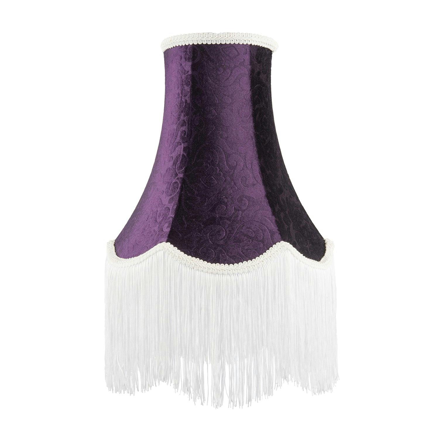 Happy Homewares Purple Victorian Styled Vintage Tall Lamp Shade In Floral Velvet