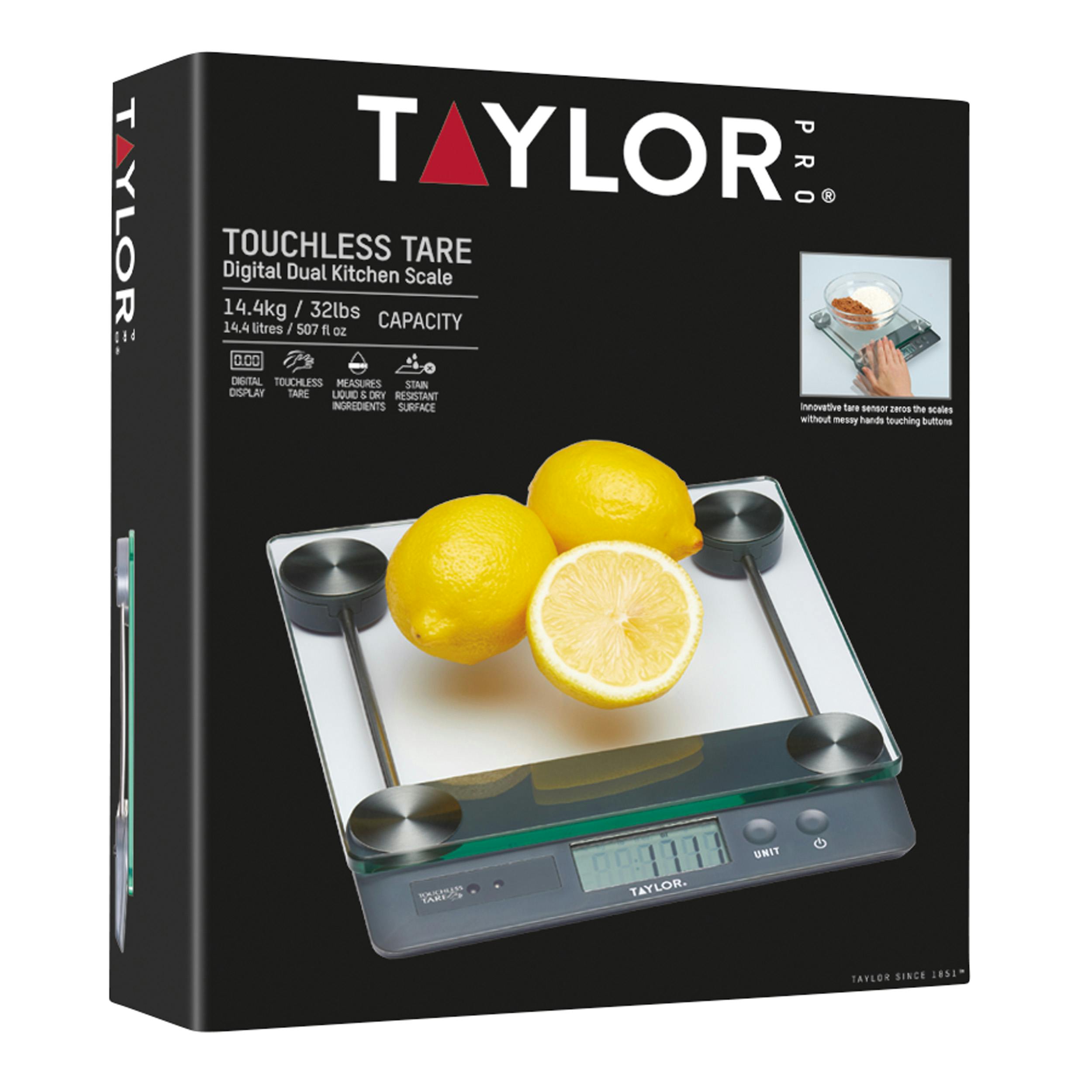 Taylor Unisex Clear Touchless Tare Digital Dual 14.4Kg Kitchen Scale In - Image 5