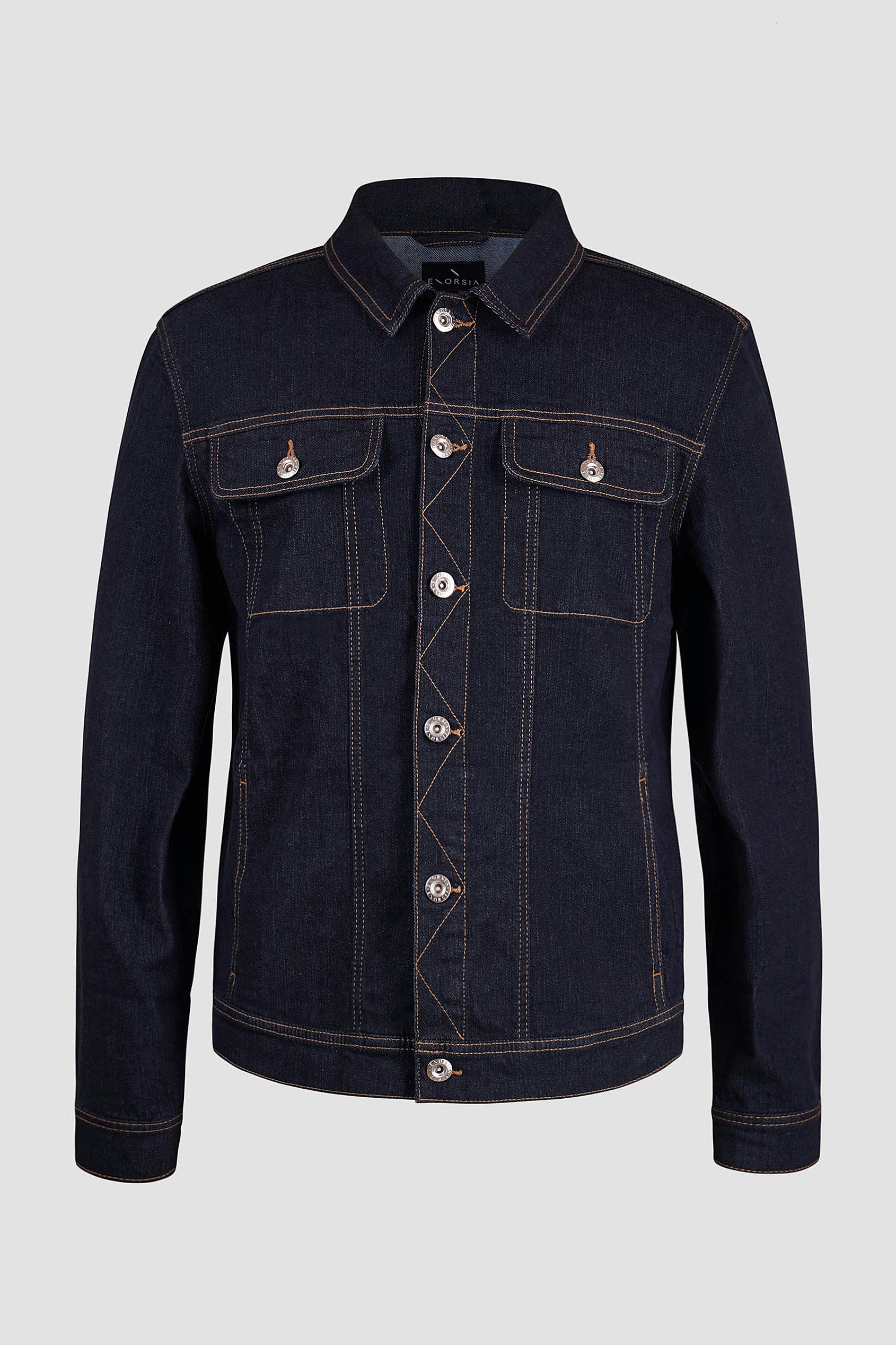 Enorsia Long Sleeve Raw Denim Jacket - Xl - Raw Wash - 99% Cotton, 1% Spandex