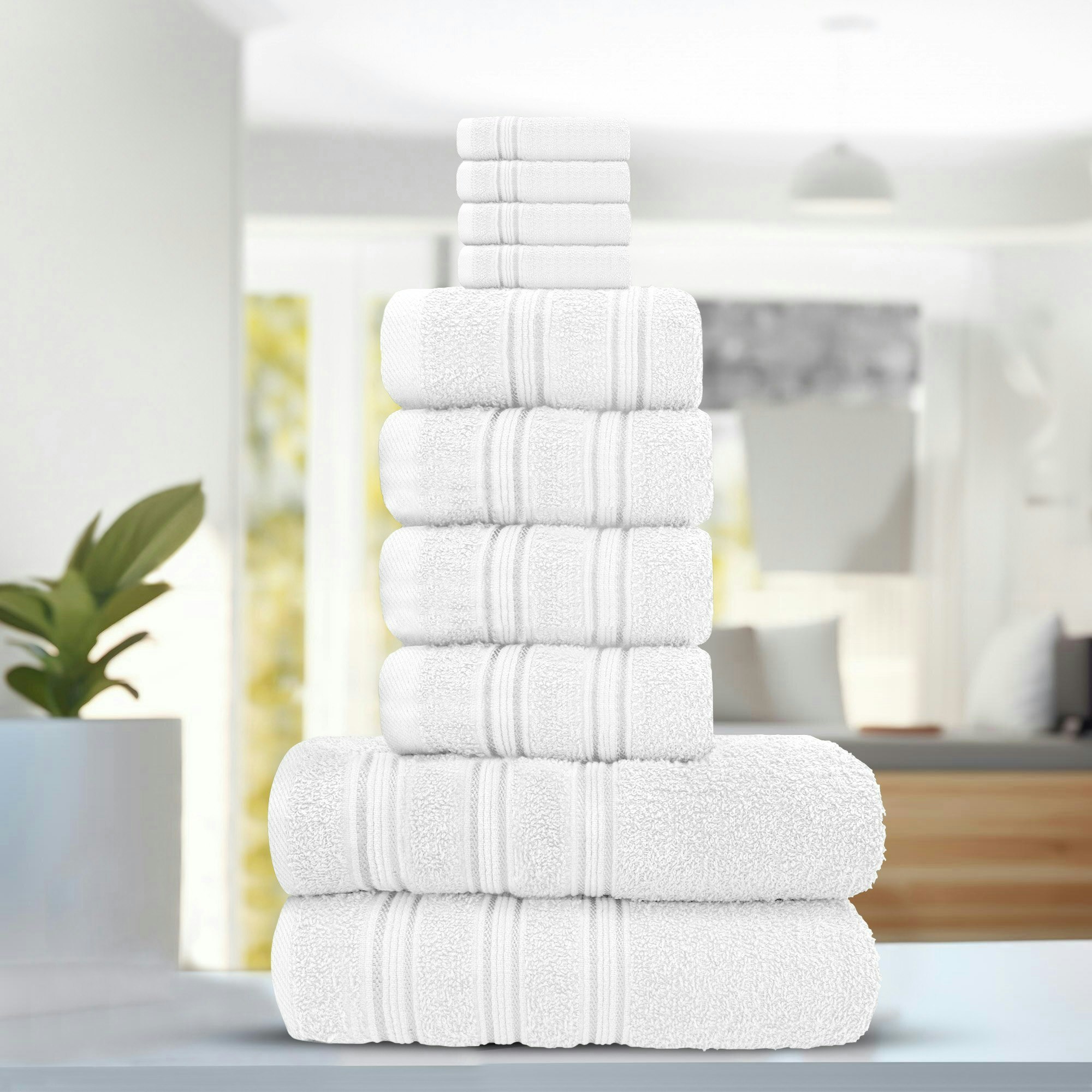 Velosso White Luxury Everyday 100% Cotton Towels - Super Absorbant And Soft - Bath Towel