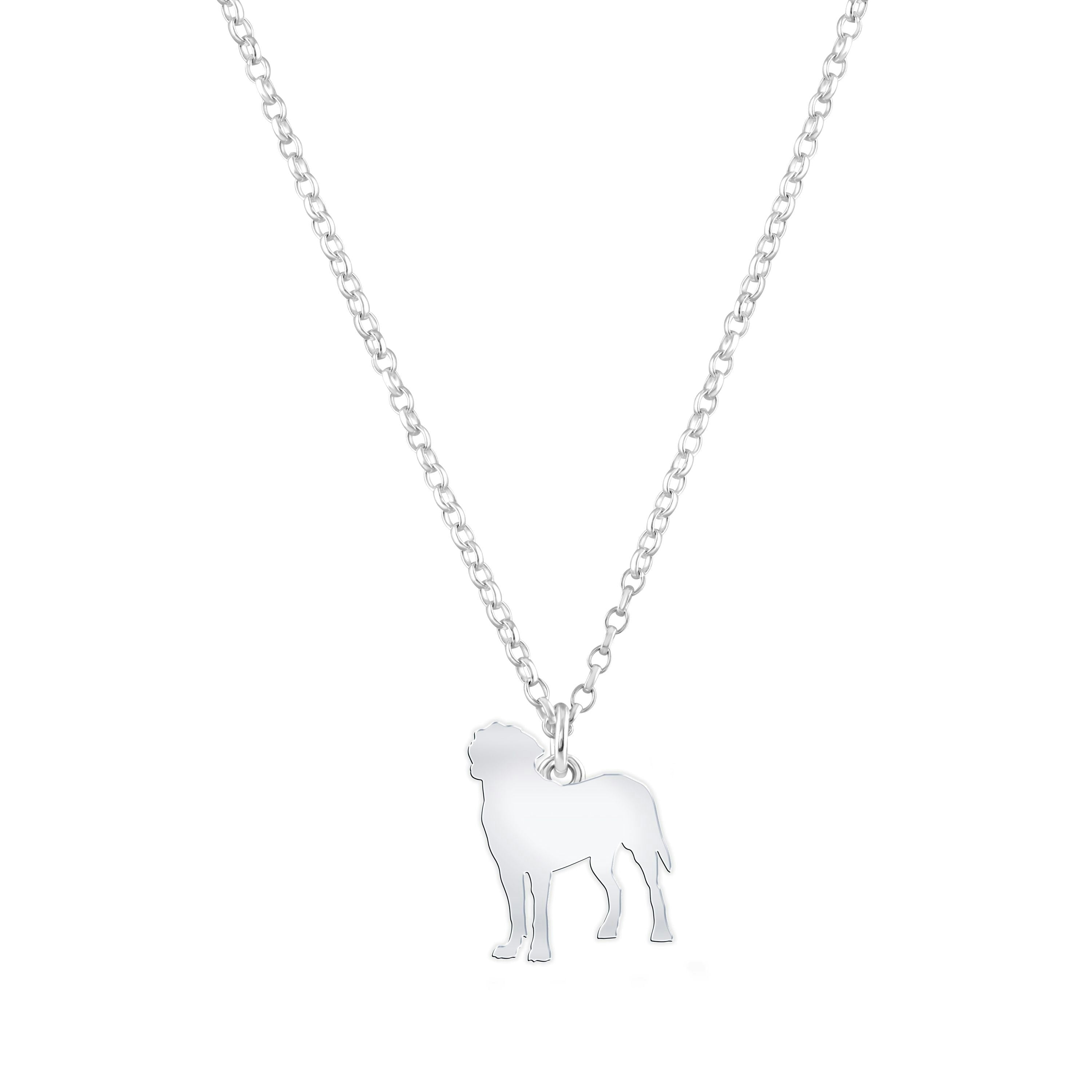 Mylee London Silver Great Swiss Mountain Dog Silhouette Necklace - Personalised - Yes