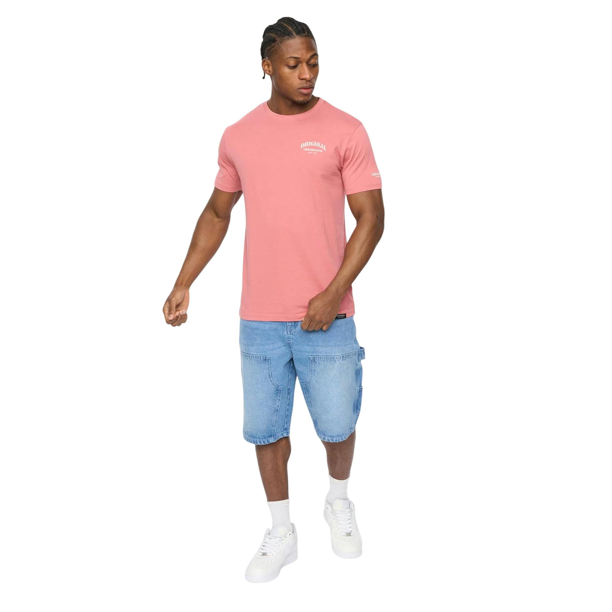 Crosshatch Men's Pink Labstock T-Shirt - Xxl - 100% Cotton